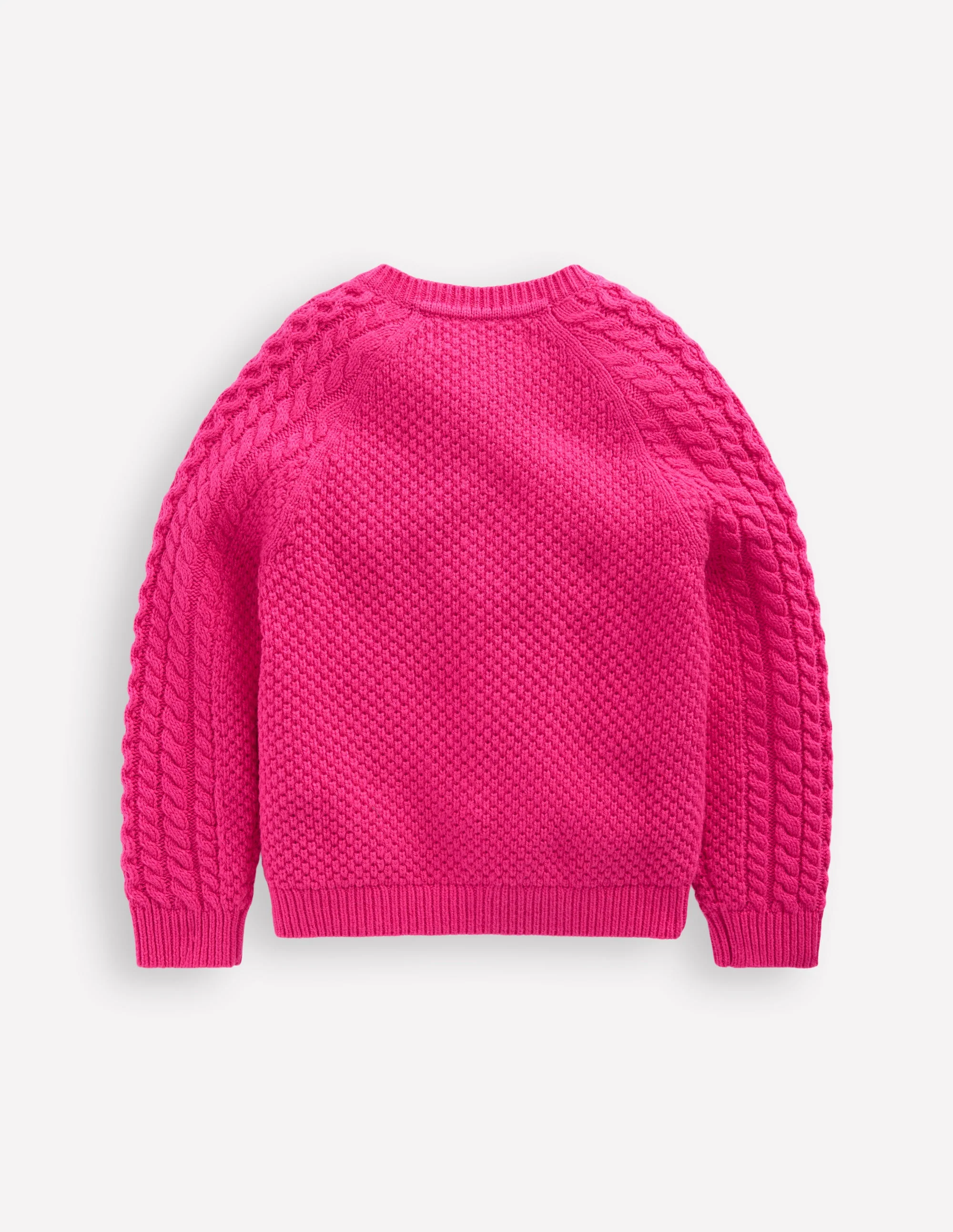 Cable Cardigan-Raspberry Pink - Image 2