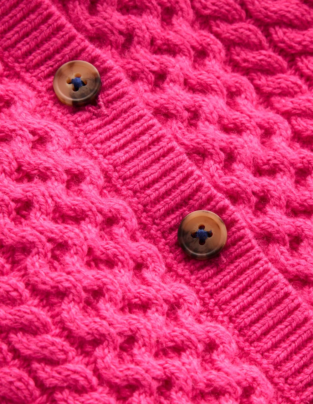 Cable Cardigan-Raspberry Pink - Image 3