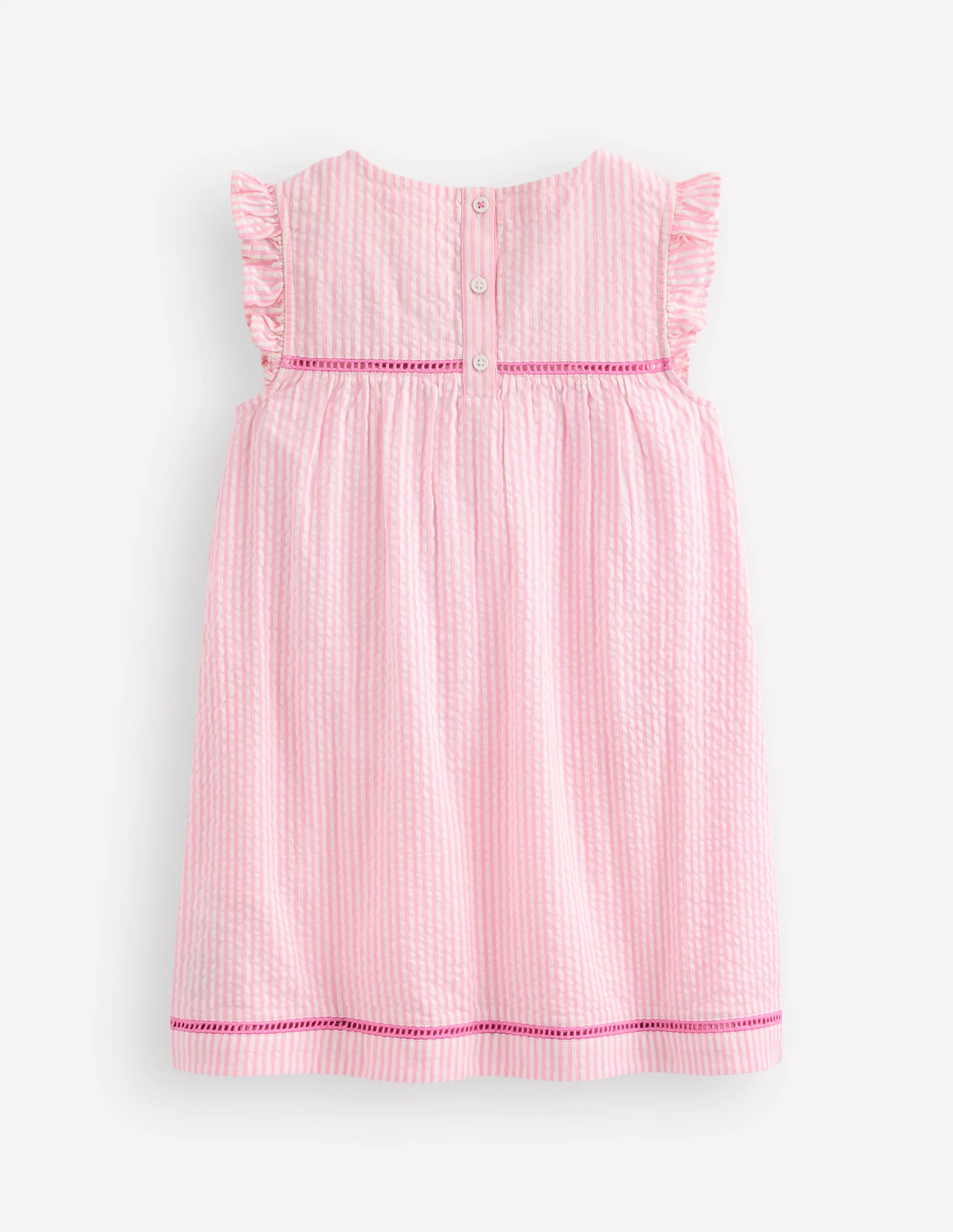 Celia Woven Holiday Dress-Pink Stripe Fruit - Image 3