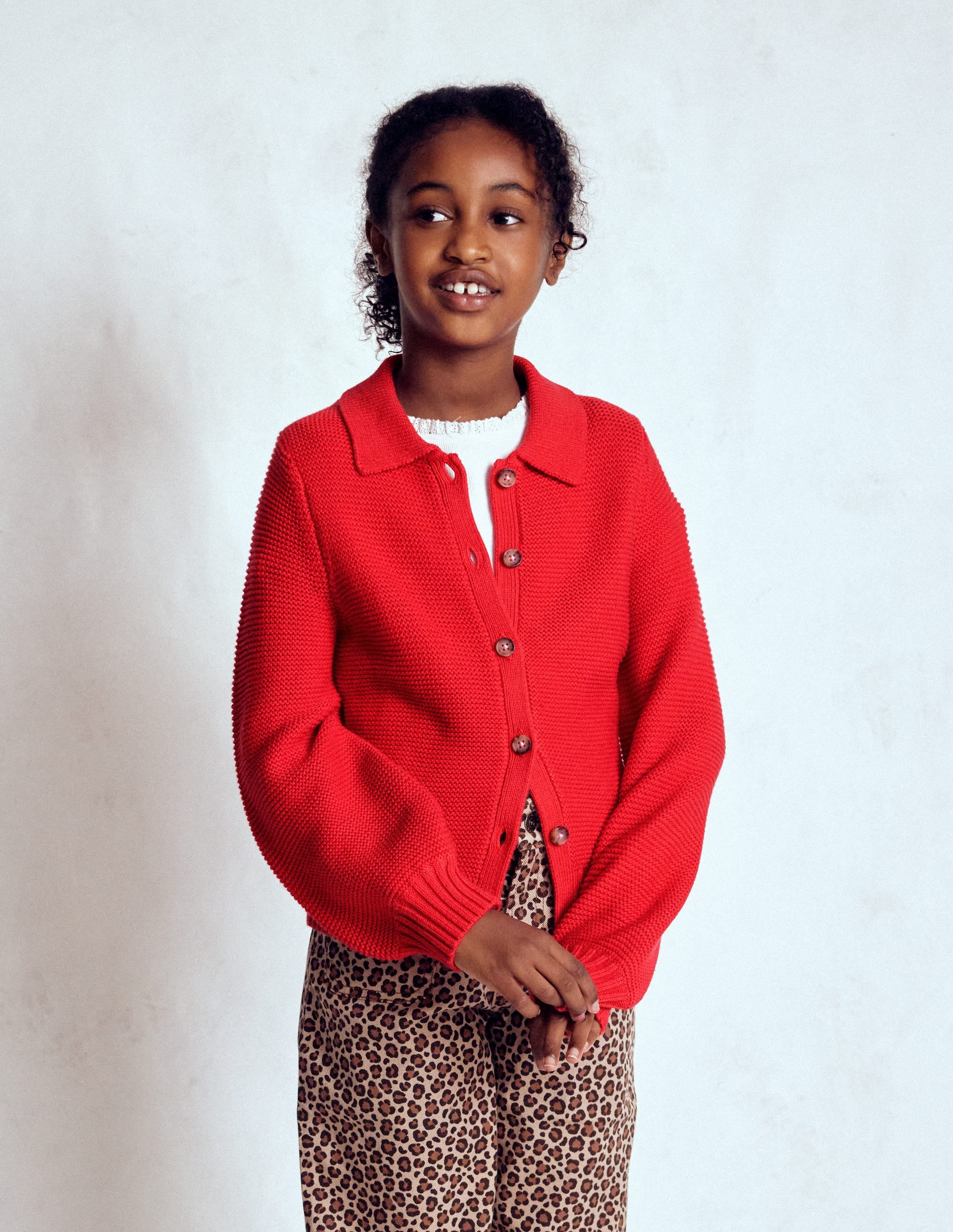 Collared Cardigan-Rockabilly Red - Image 3
