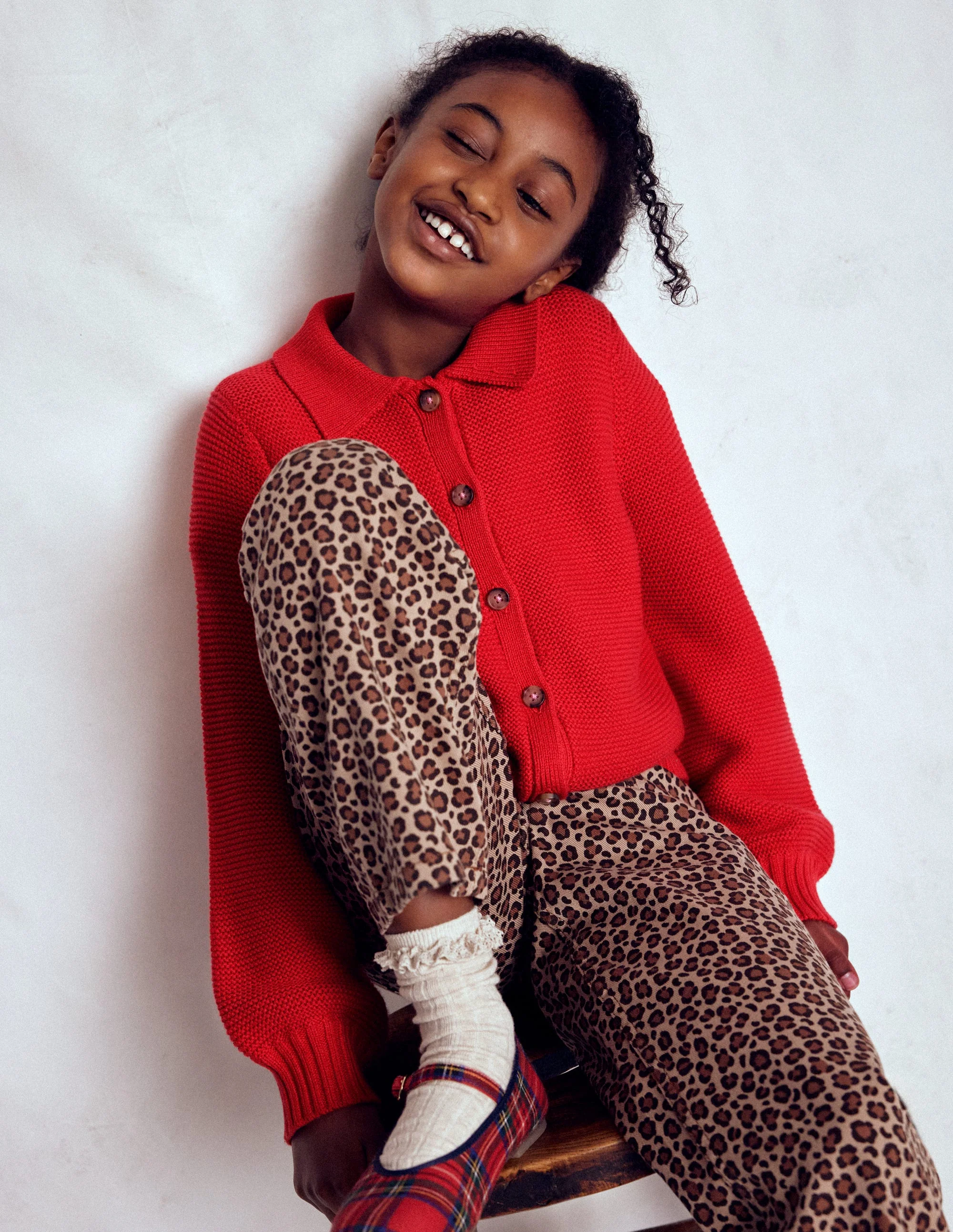 Collared Cardigan-Rockabilly Red - Image 4
