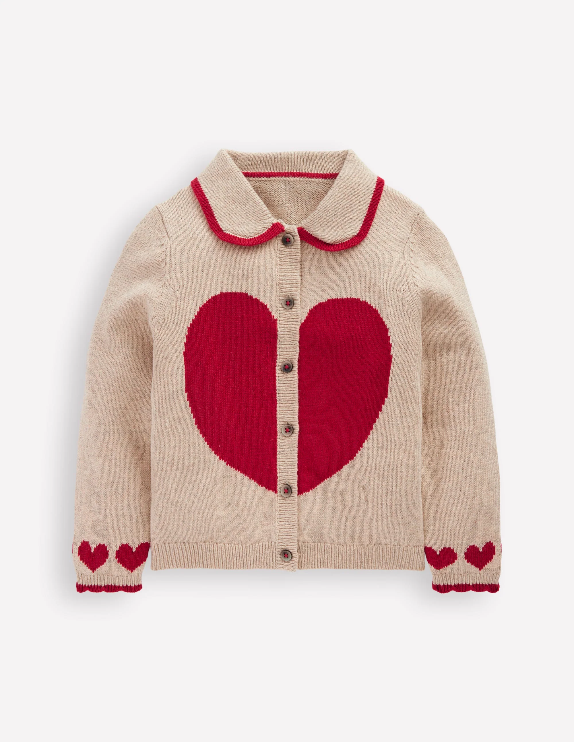 Collared Logo Cardigan-Chinchilla Melange Heart - Image 2