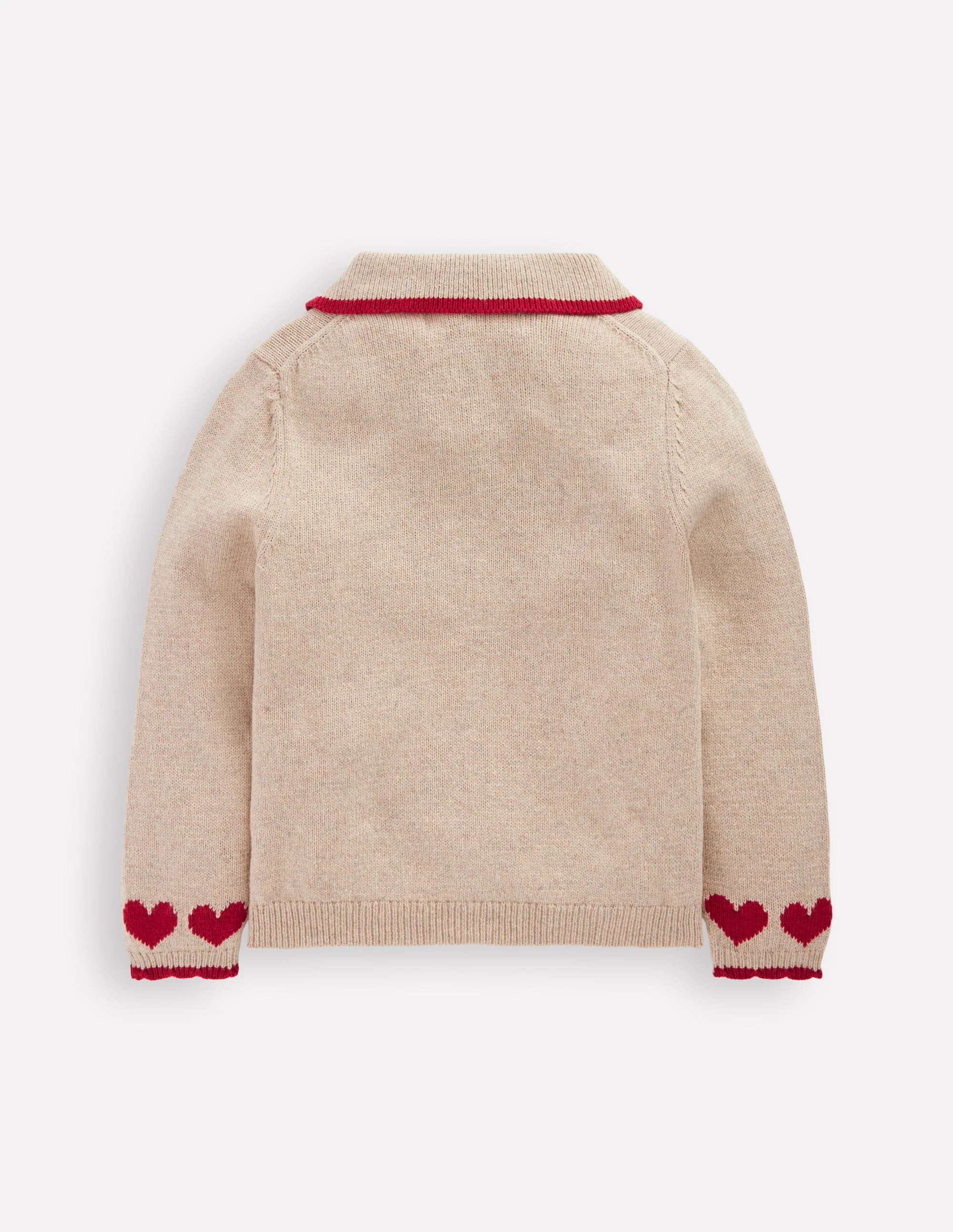 Collared Logo Cardigan-Chinchilla Melange Heart - Image 3