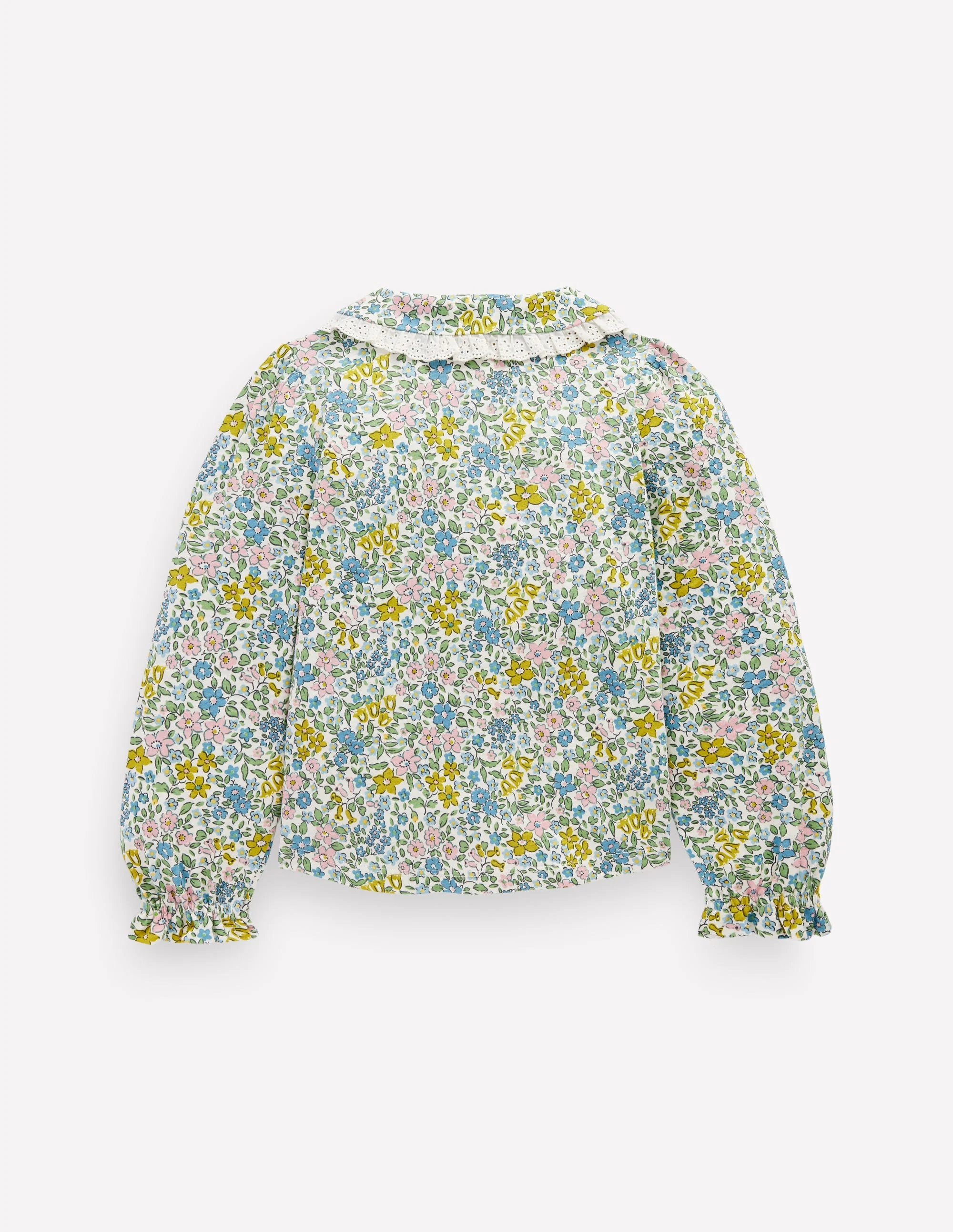 Collared Slub Top-Pear Green Flowerbed - Image 2