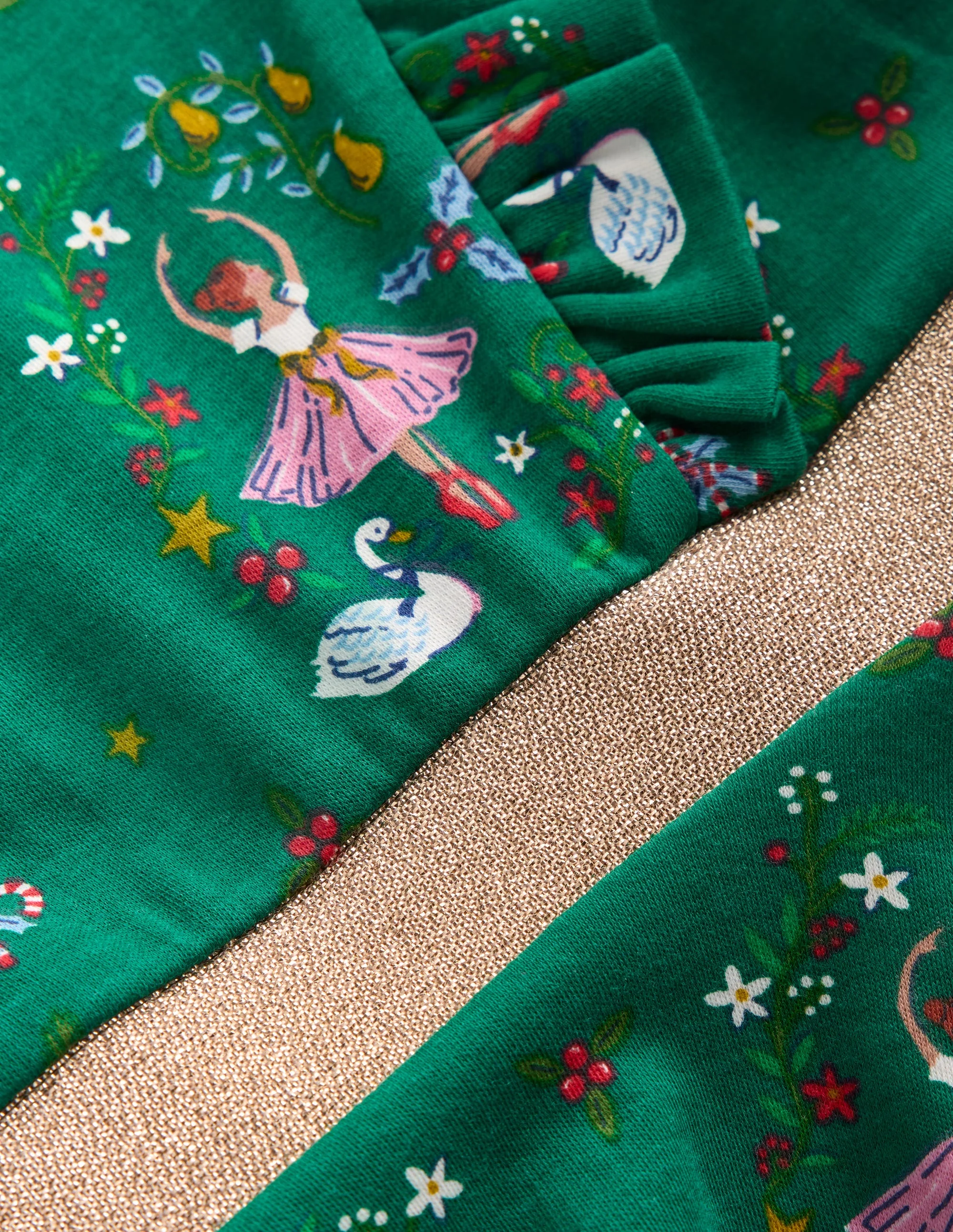 Cora Twirly Jersey Dress-Jewel Green Nutcracker - Image 6