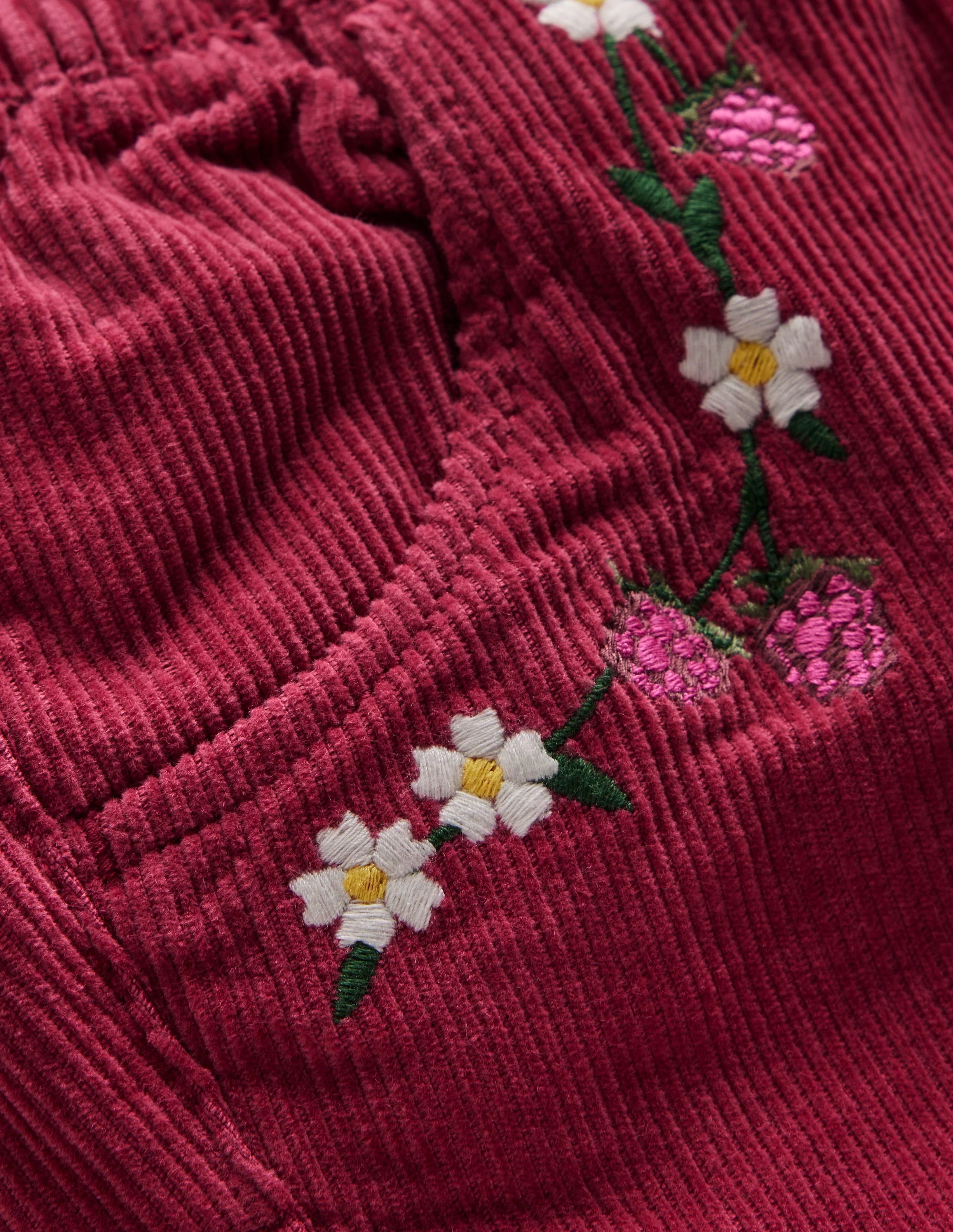 Cord Pull-On Trousers-Red Bud - Image 3