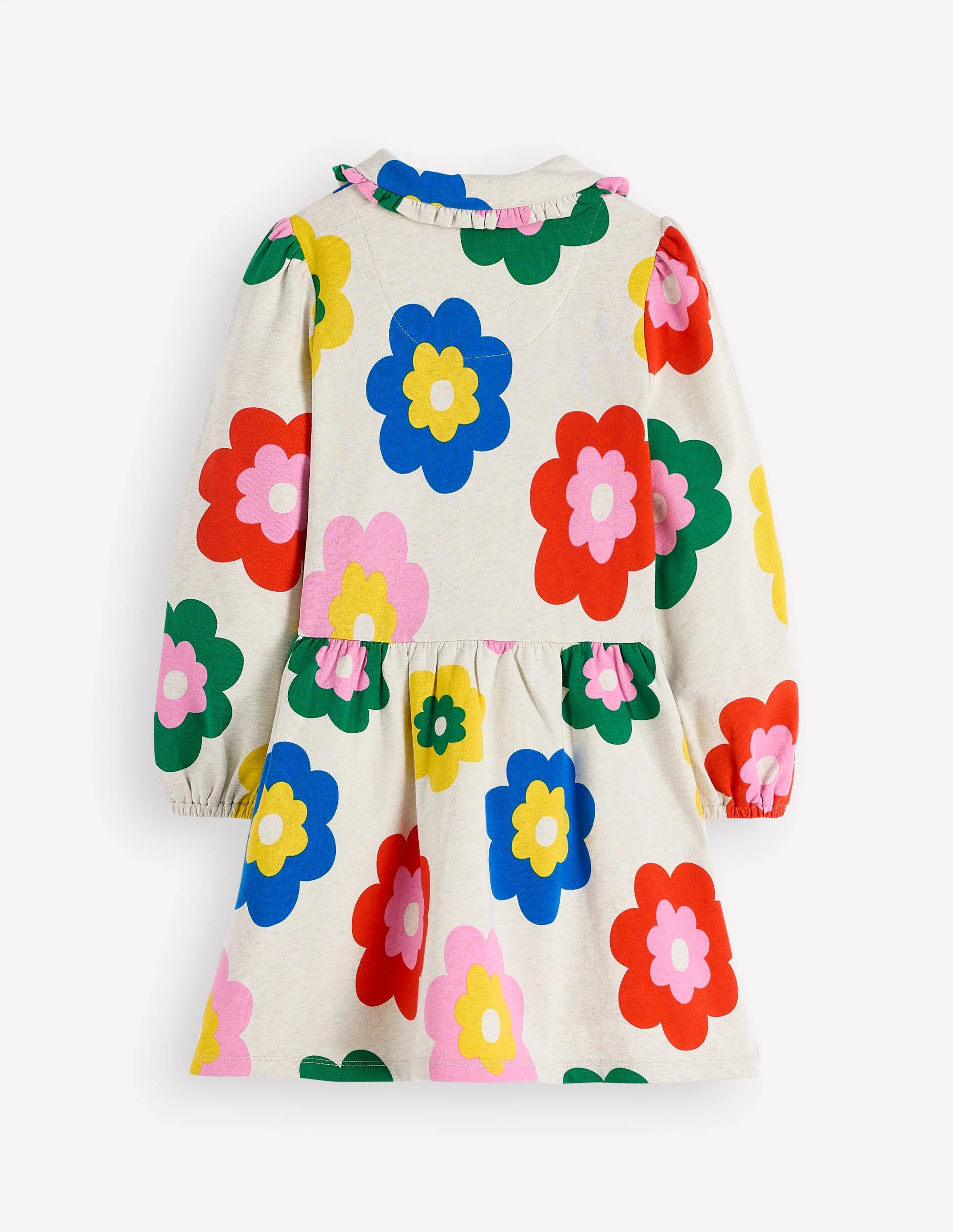 Cosy Jersey Shirt Dress-Multi Large Flower - Image 2