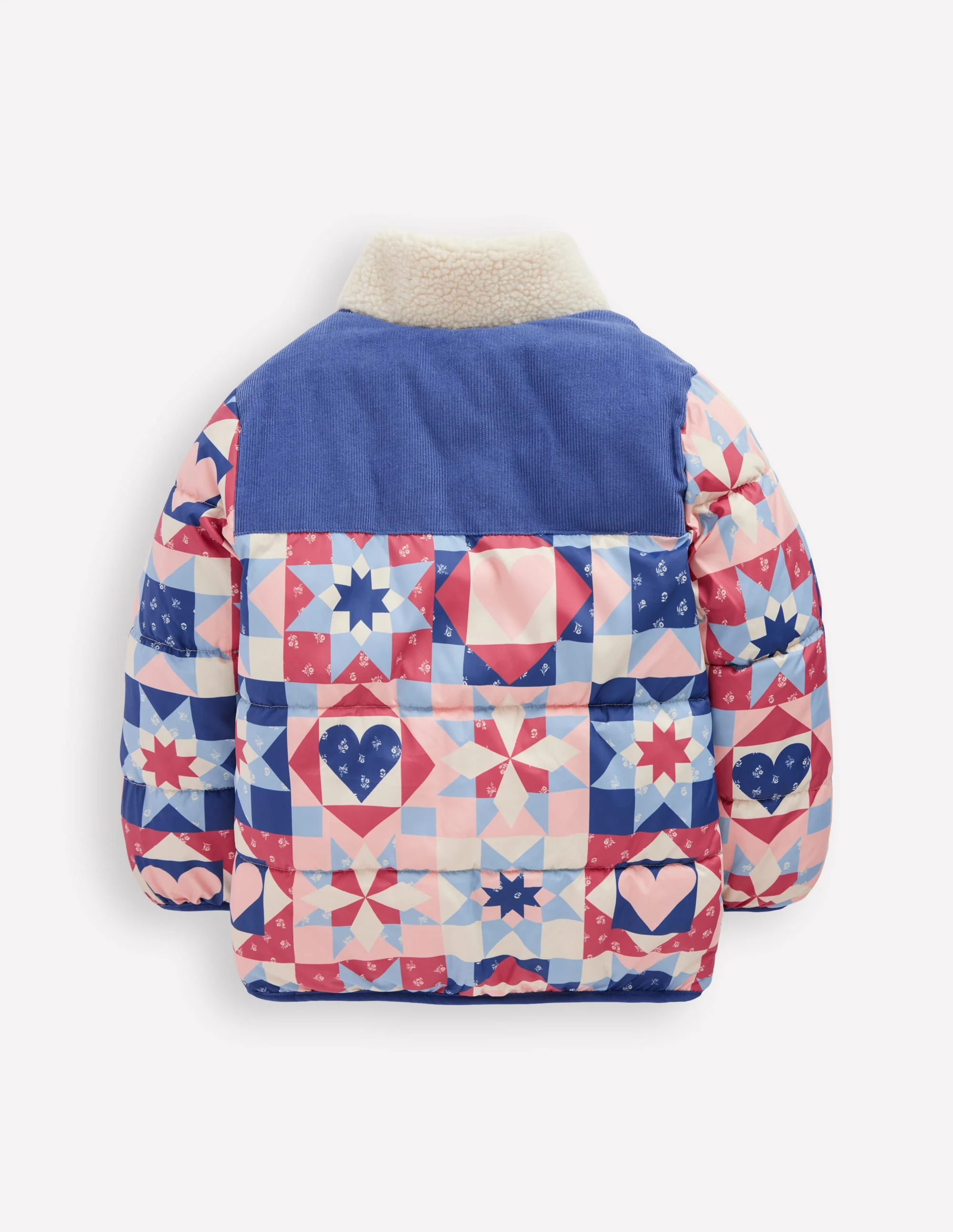 Cosy Puffer Jacket-Alaskan Blue Patchwork - Image 3