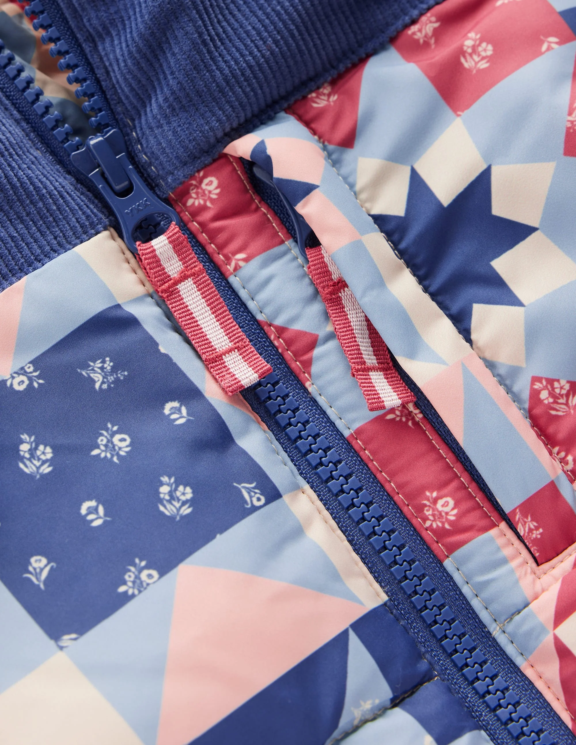 Cosy Puffer Jacket-Alaskan Blue Patchwork - Image 4