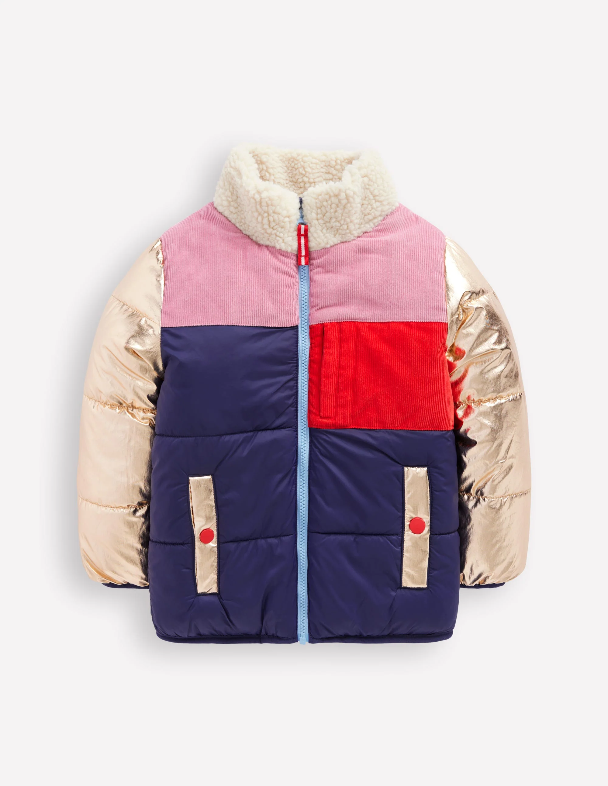 Cosy Puffer Jacket-Metallic Colourblock - Image 6