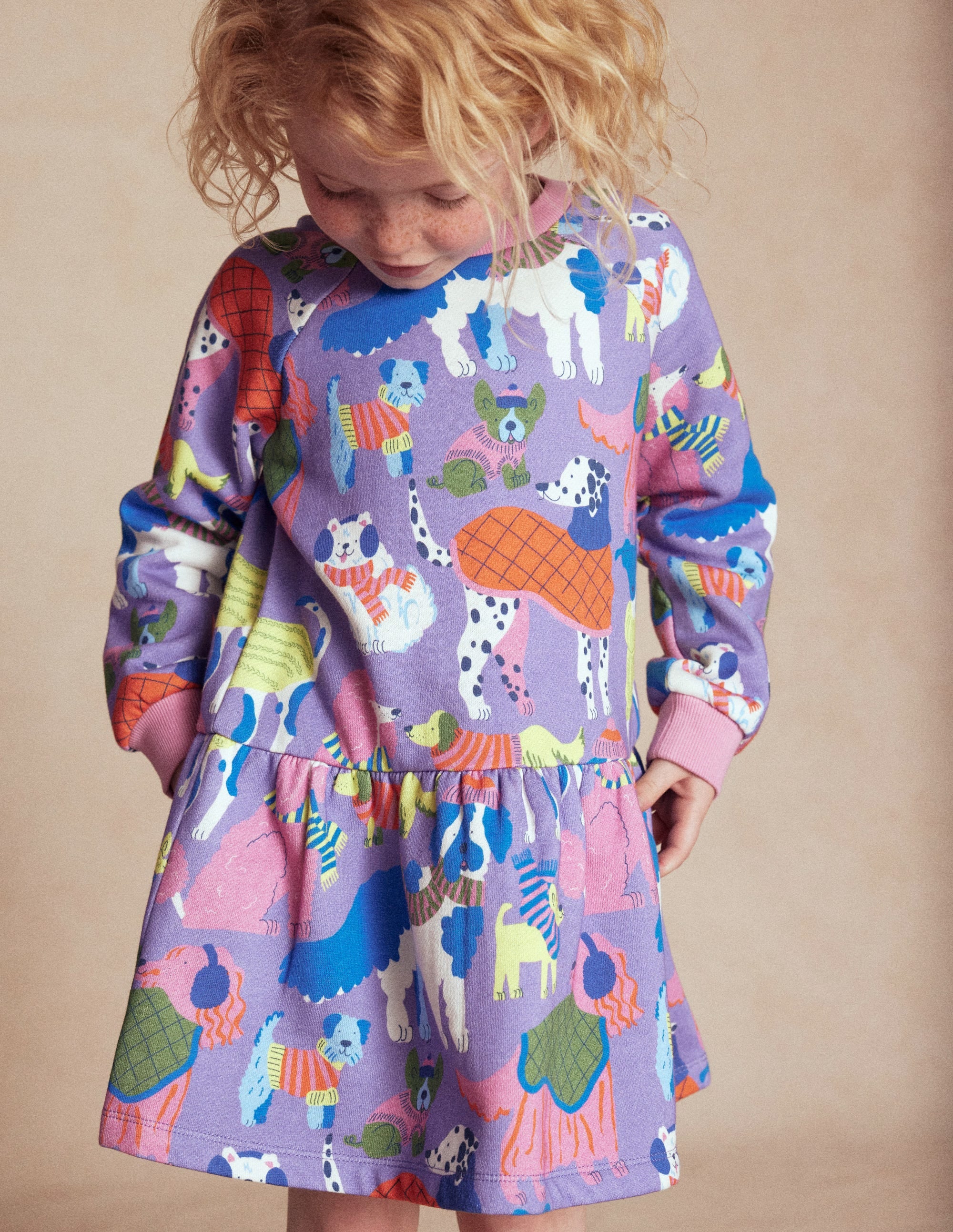Cosy Sweatshirt Dress-Eggshell Blue Cosy Dogs - Image 4
