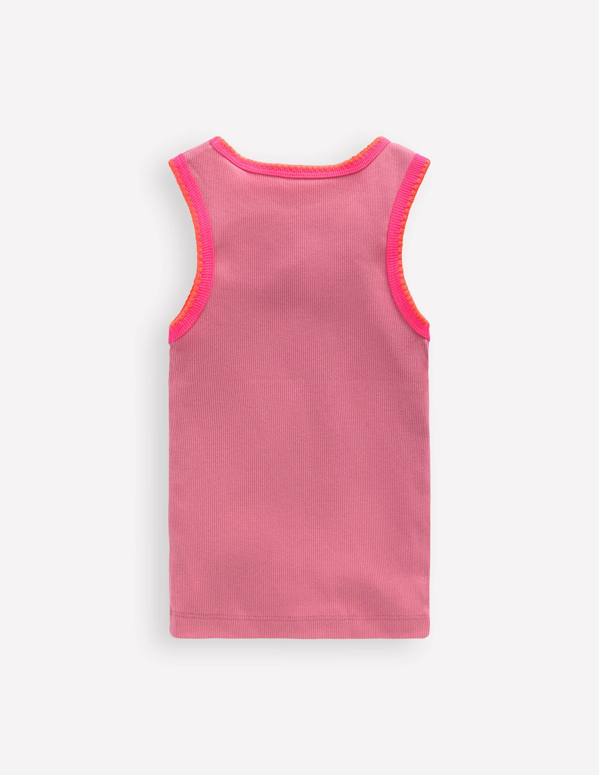 Crochet Trim Ribbed Vest-Pink Haze - Image 2