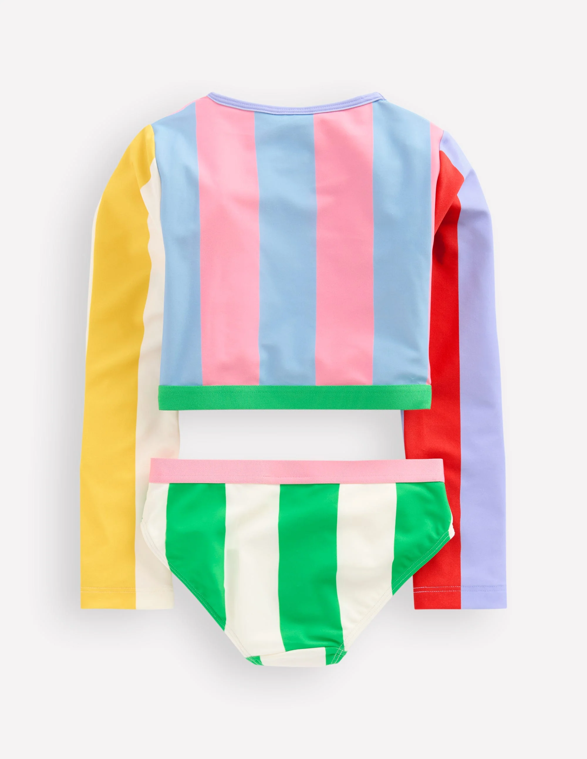Cropped Rash Vest Set-Multi Hotchpotch Stripe - Image 2