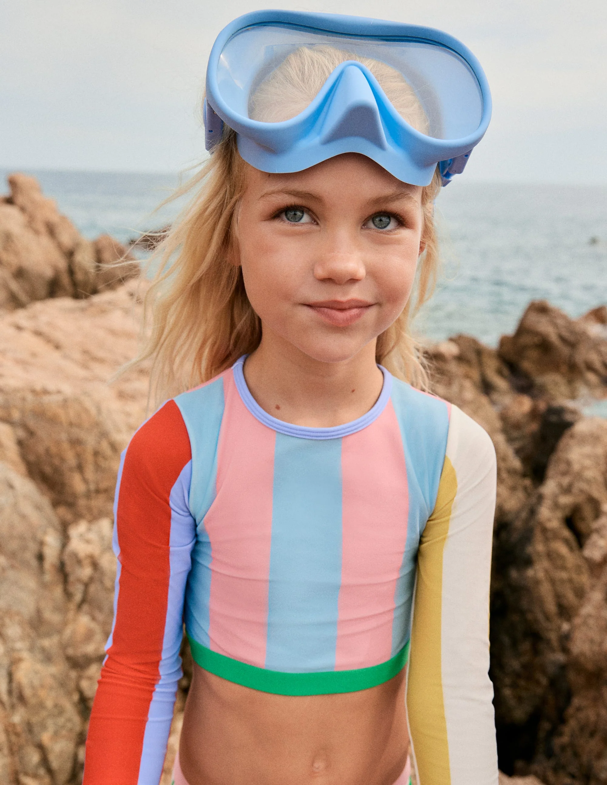 Cropped Rash Vest Set-Multi Hotchpotch Stripe - Image 4