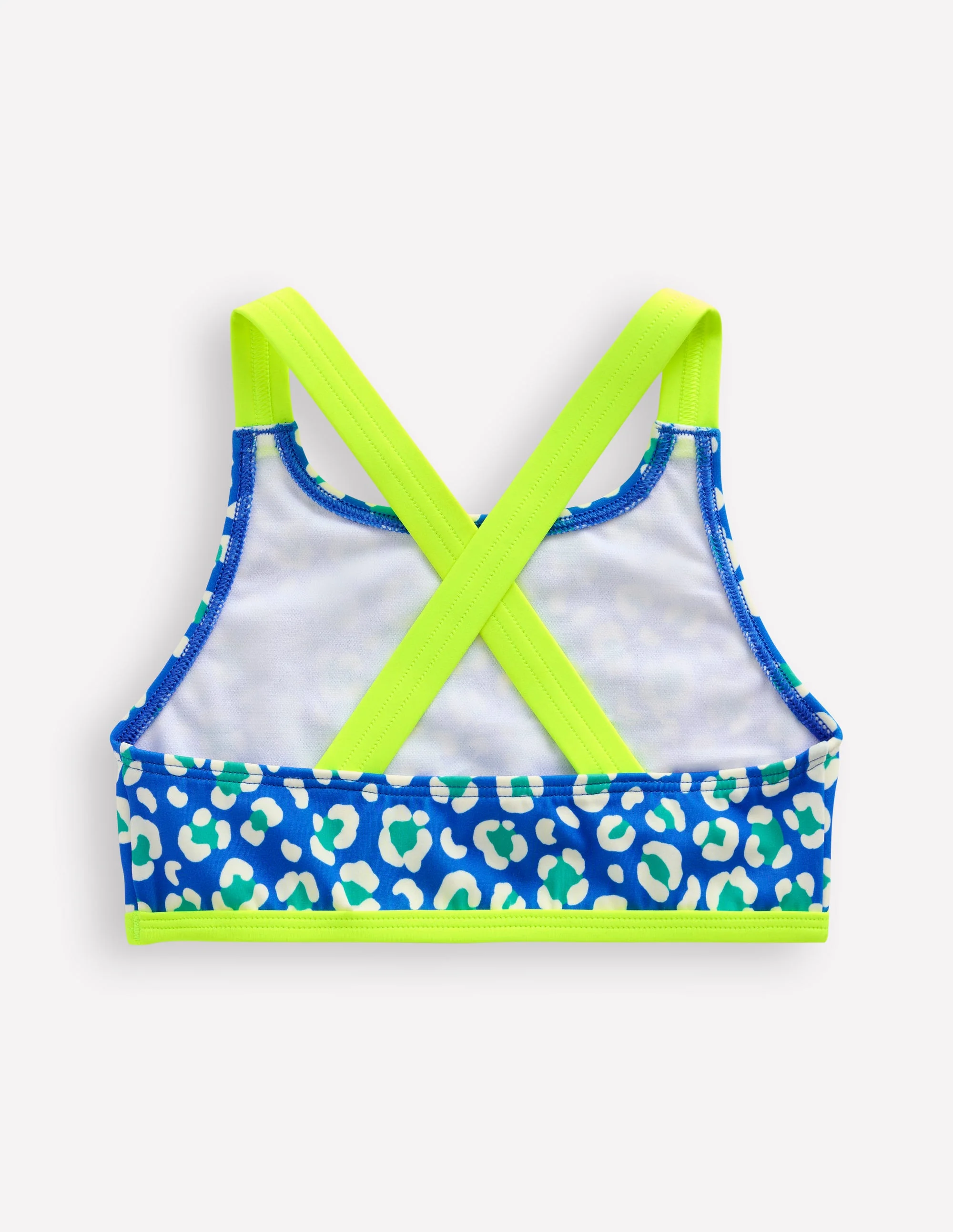 Cross-back Bikini Top-Aquamarine Leopard - Image 2