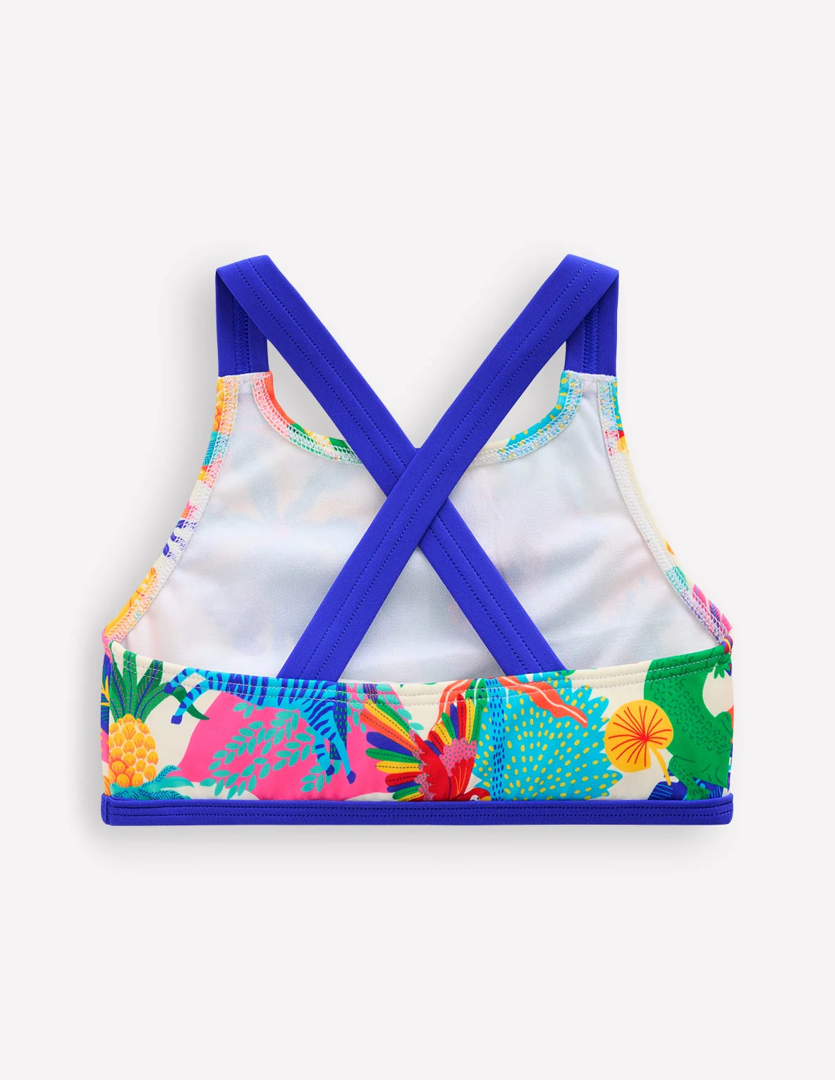 Cross-back Bikini Top-Soft Ivory Multi Jungle - Image 2