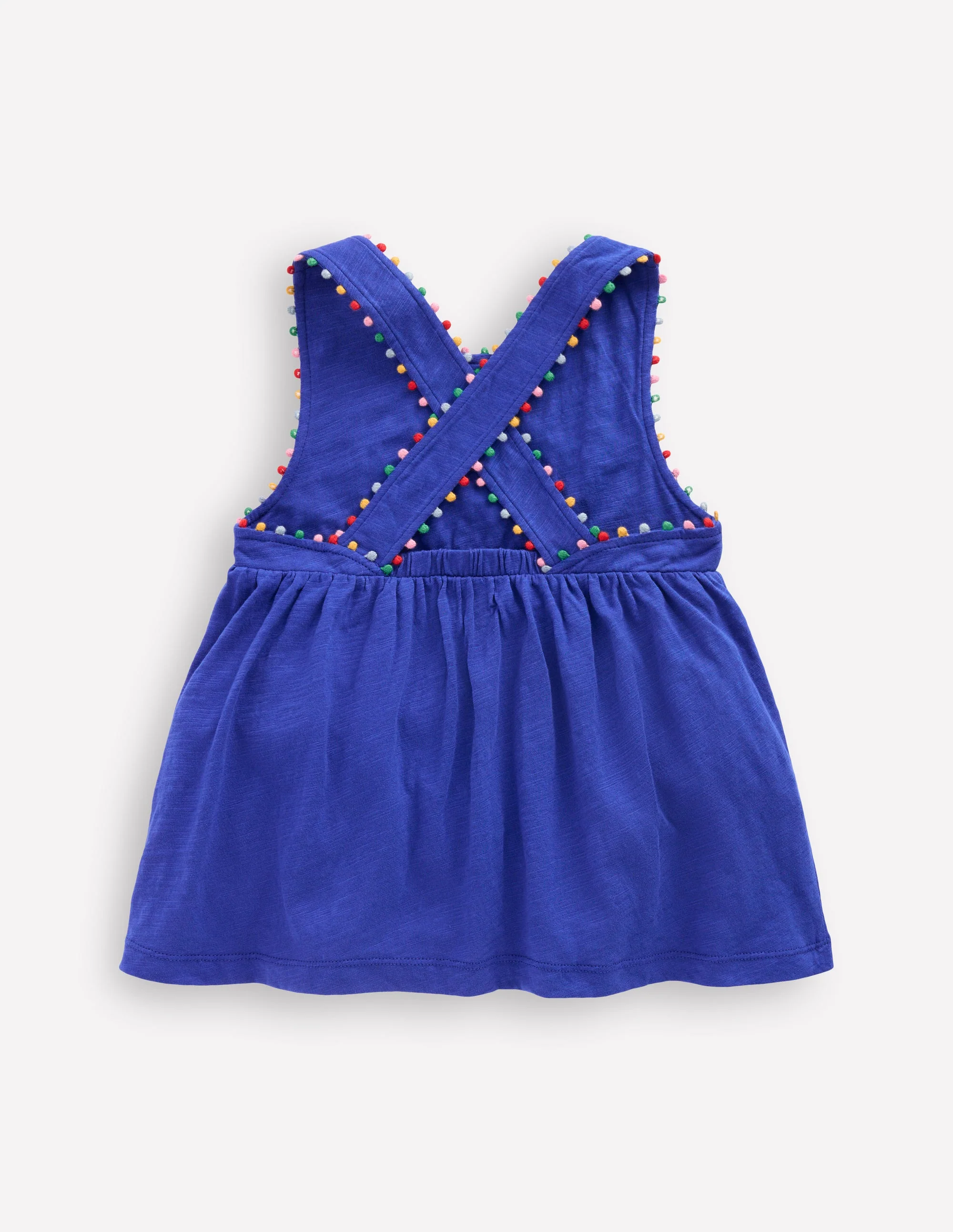 Cross-back Pom Vest-Bright Blue - Image 2