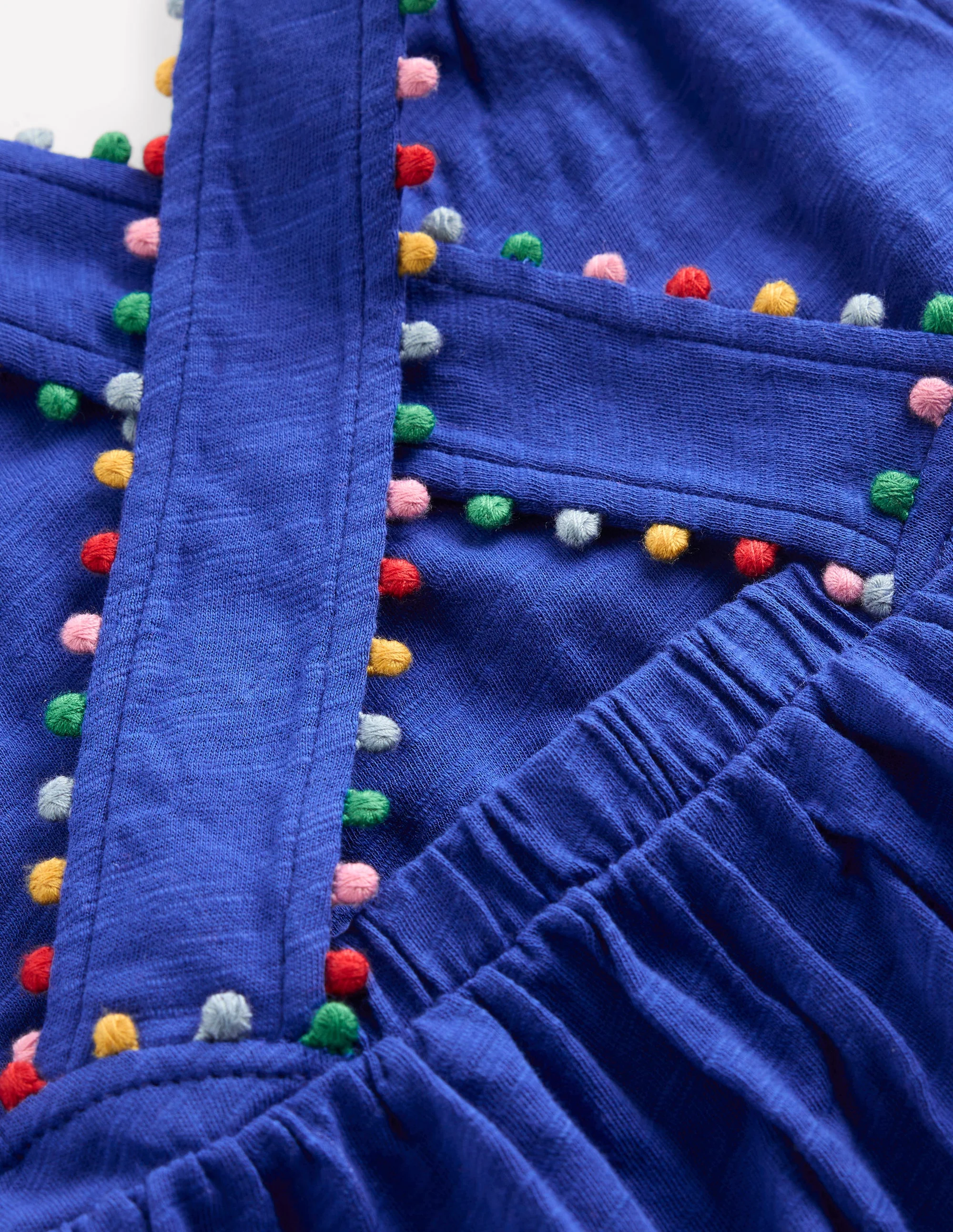 Cross-back Pom Vest-Bright Blue - Image 3