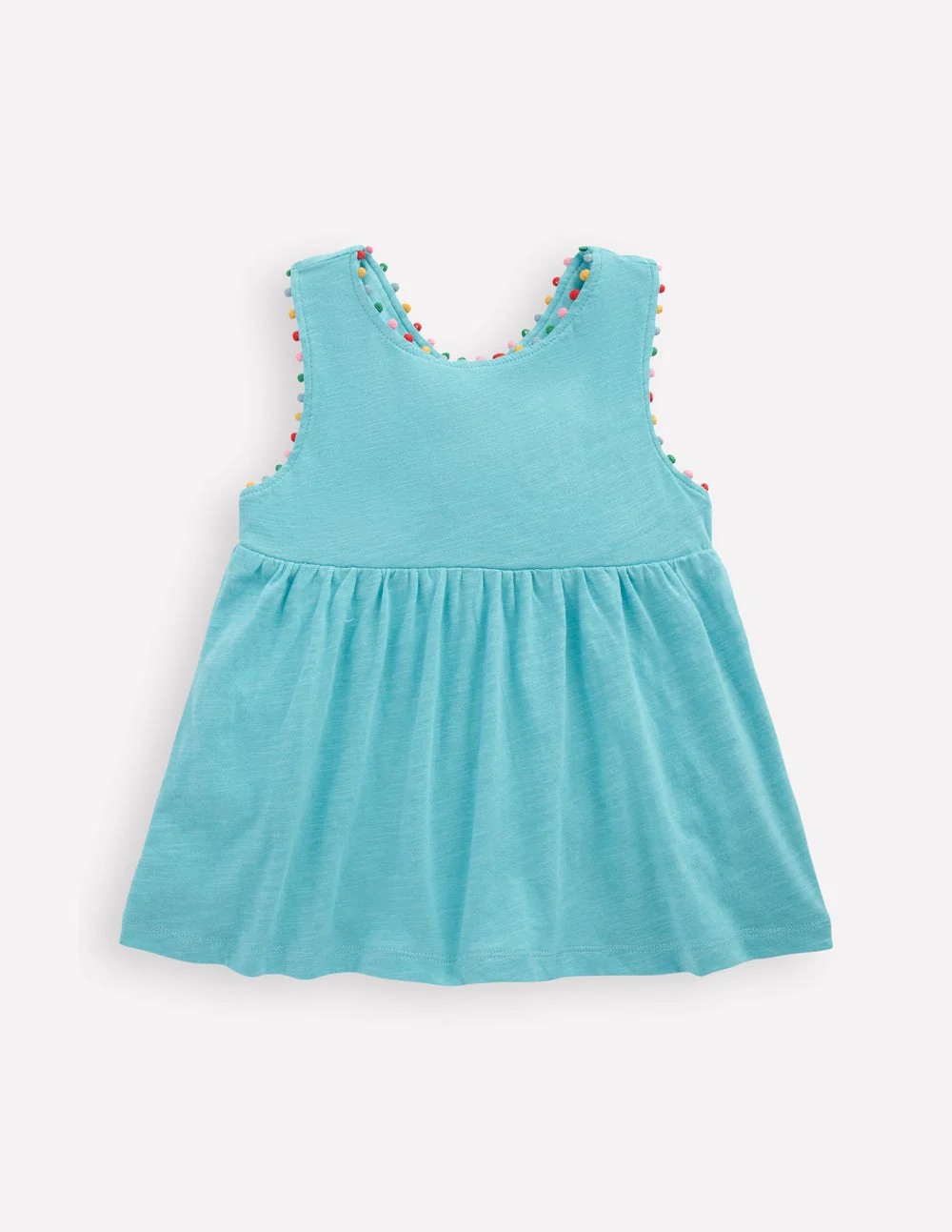 Cross-back Pom Vest-Caribbean Blue