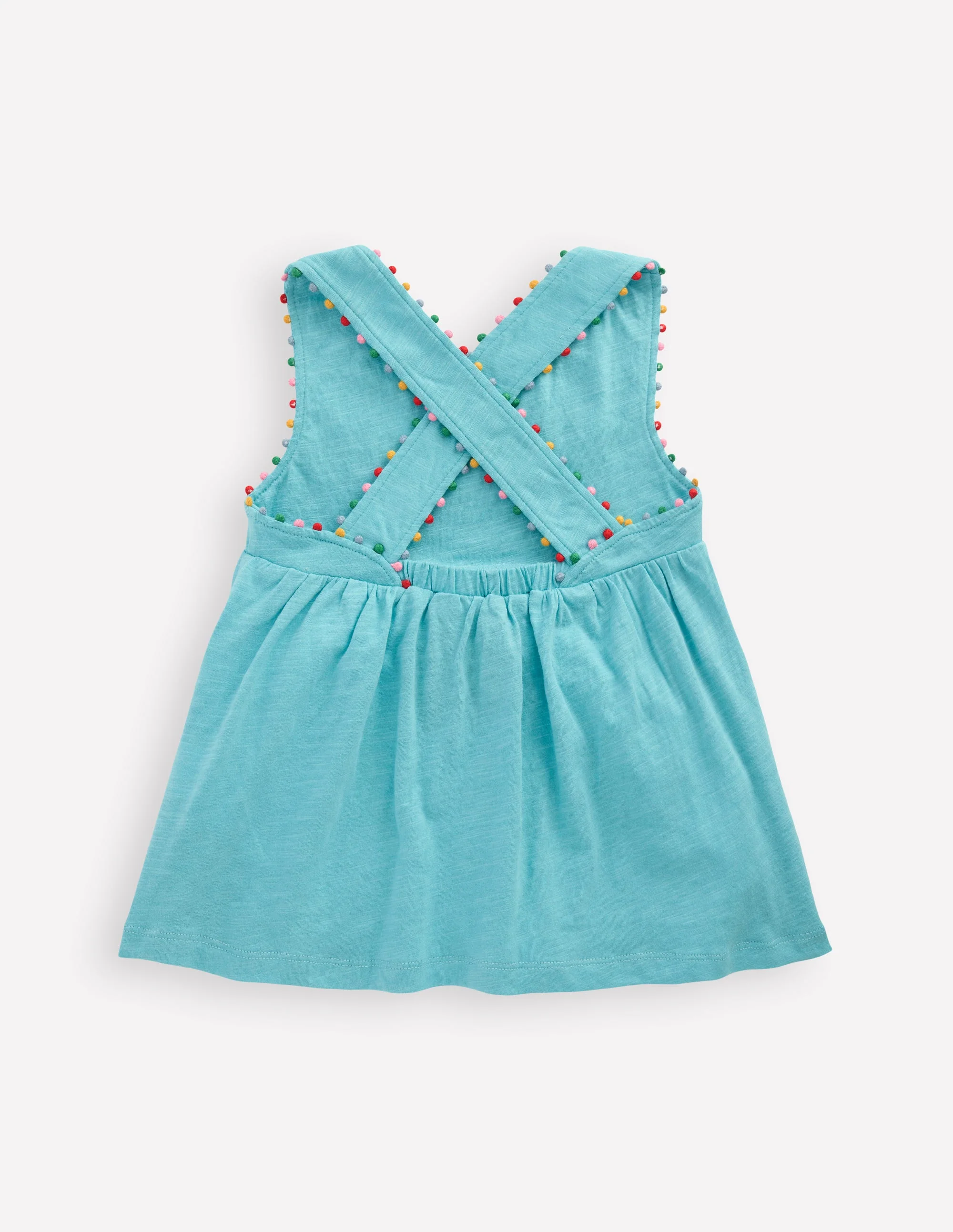Cross-back Pom Vest-Caribbean Blue - Image 2