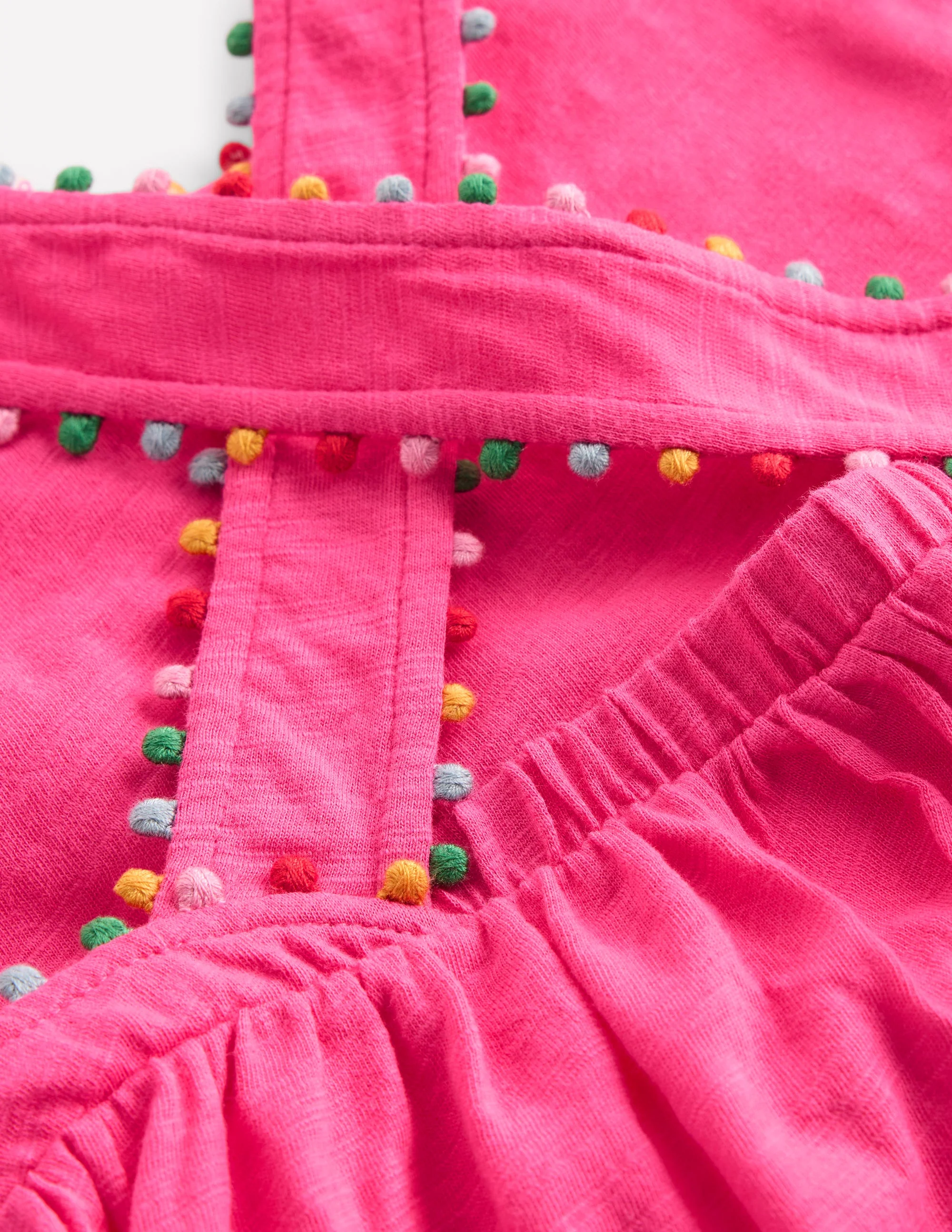 Cross-back Pom Vest-Flamingo Pink - Image 3