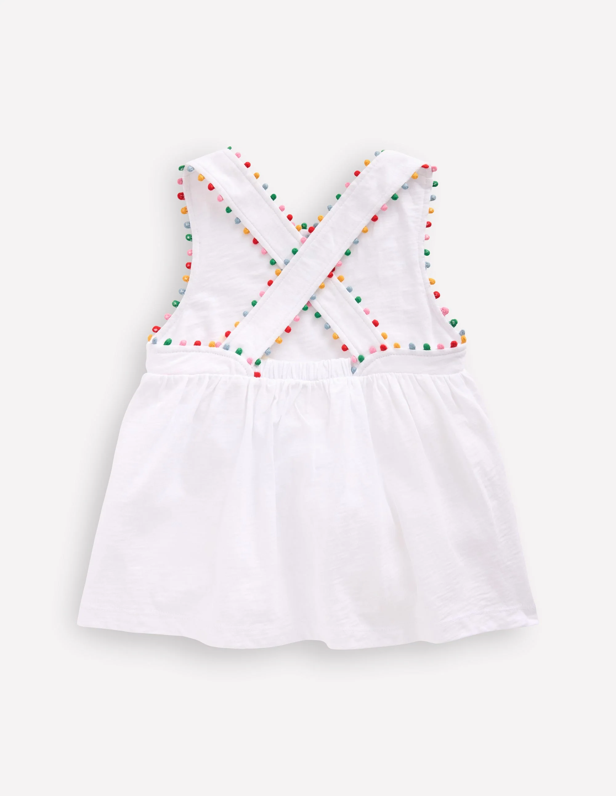 Cross-back Pom Vest-White - Image 2