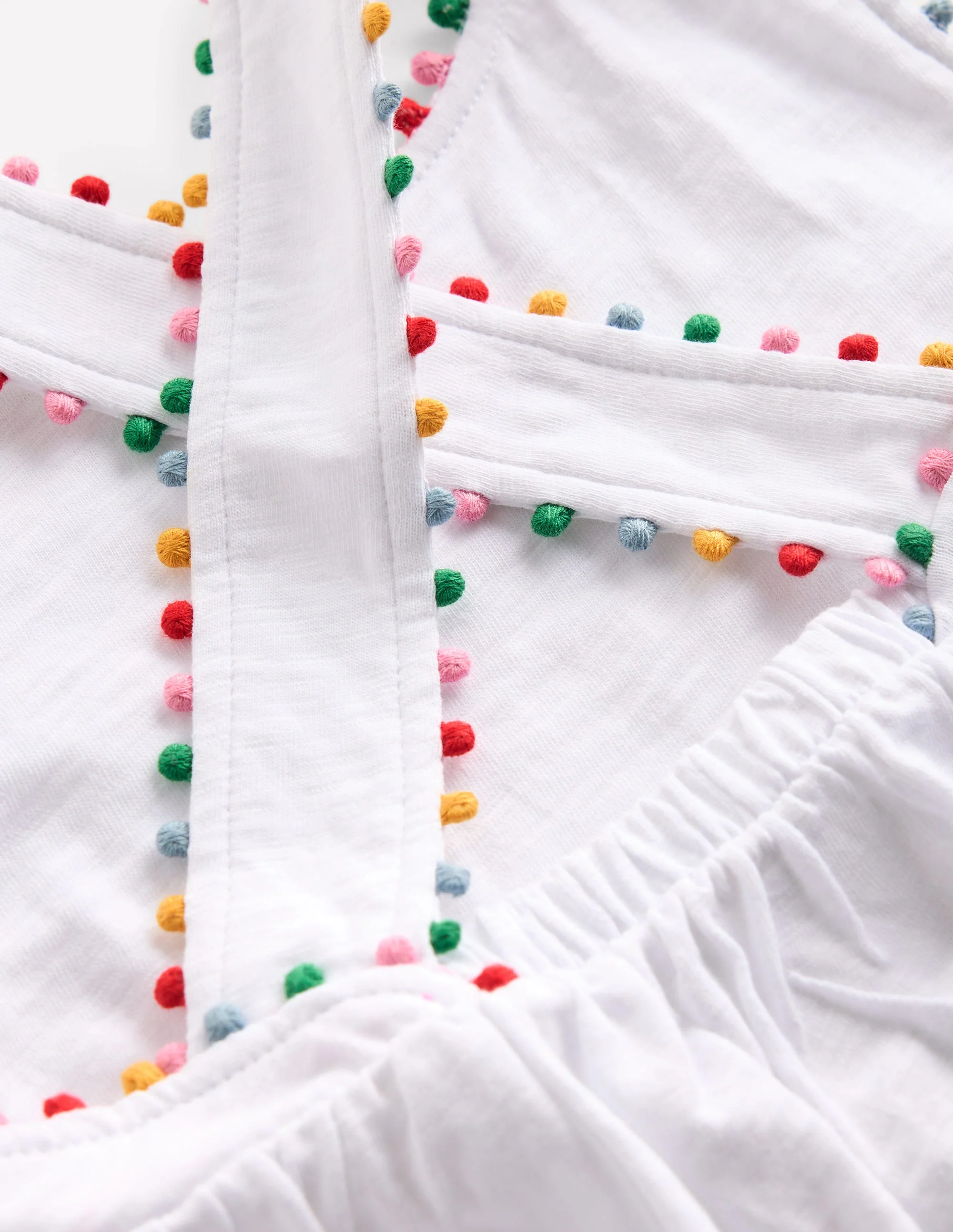 Cross-back Pom Vest-White - Image 3