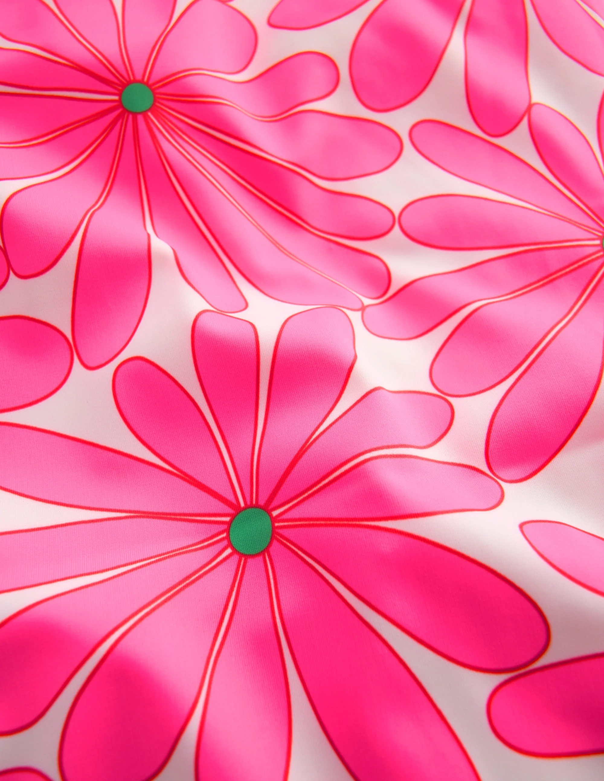 Cross-Back Printed Swimsuit-Festival Pink Daisy - Image 3