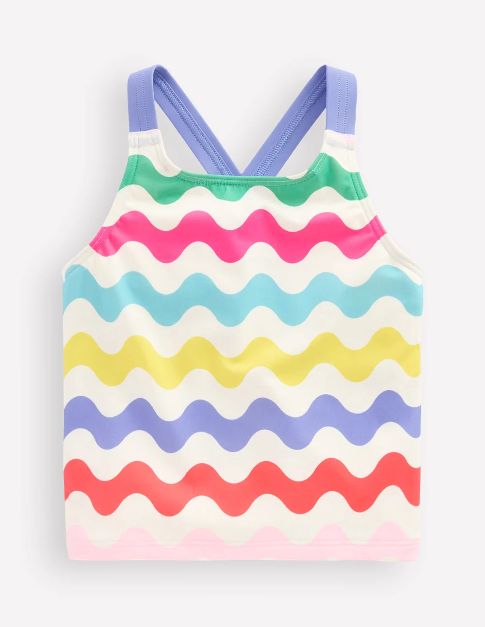 Cross-Back Tankini Top-Multi Wave