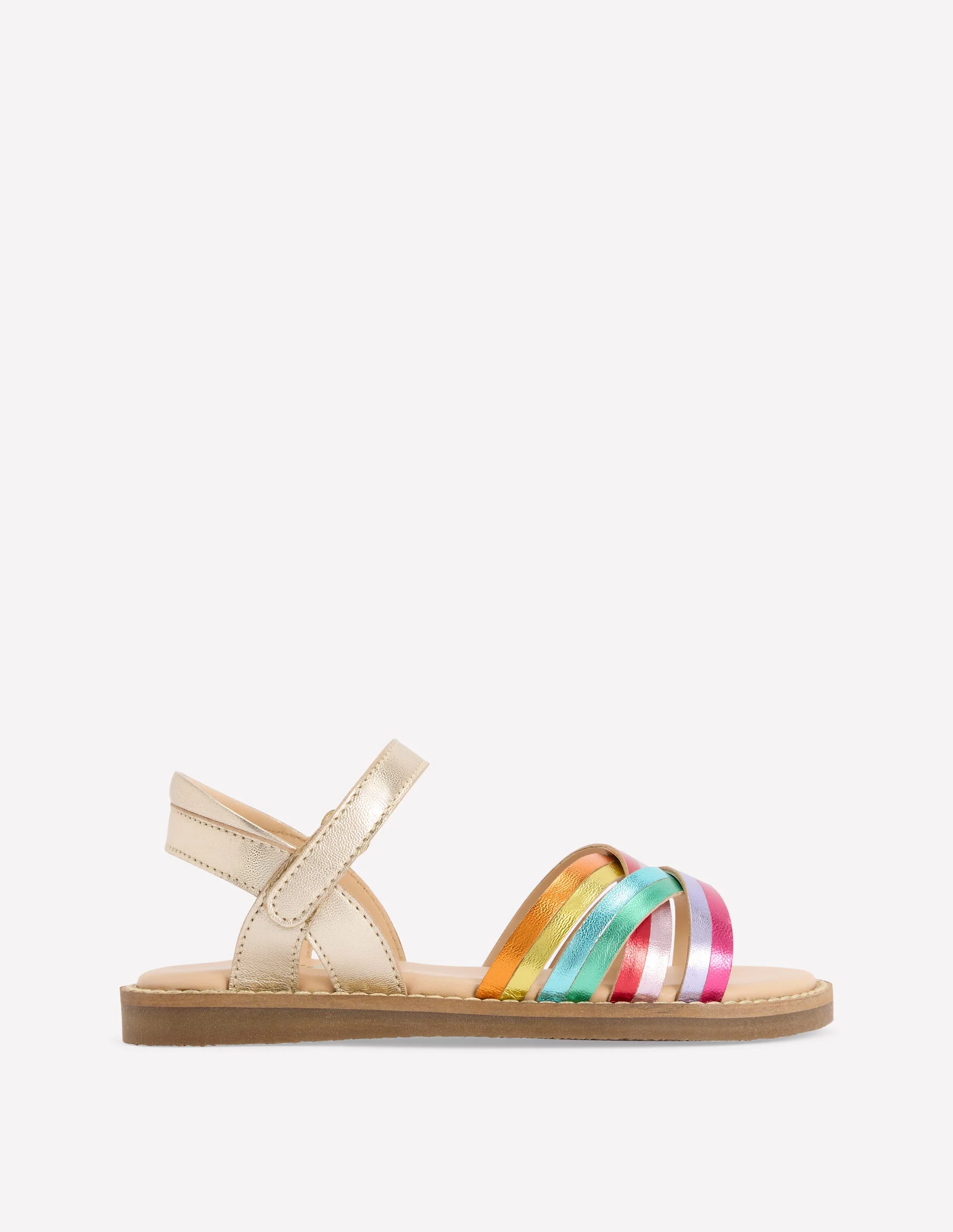 Crossed Leather Sandals-Rainbow metallic - Image 2