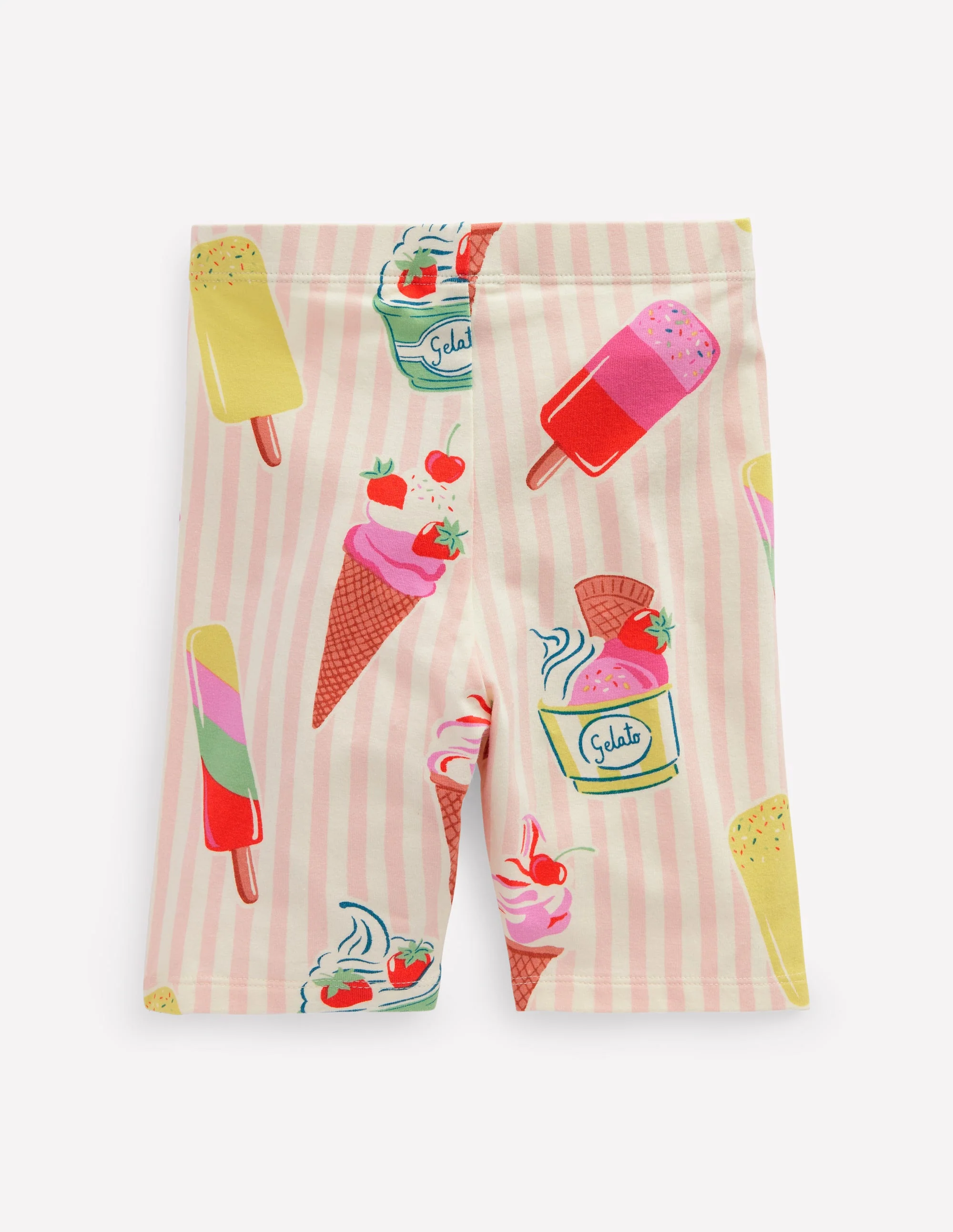Cycling Shorts-Pink Ice Cream Stripe - Image 2