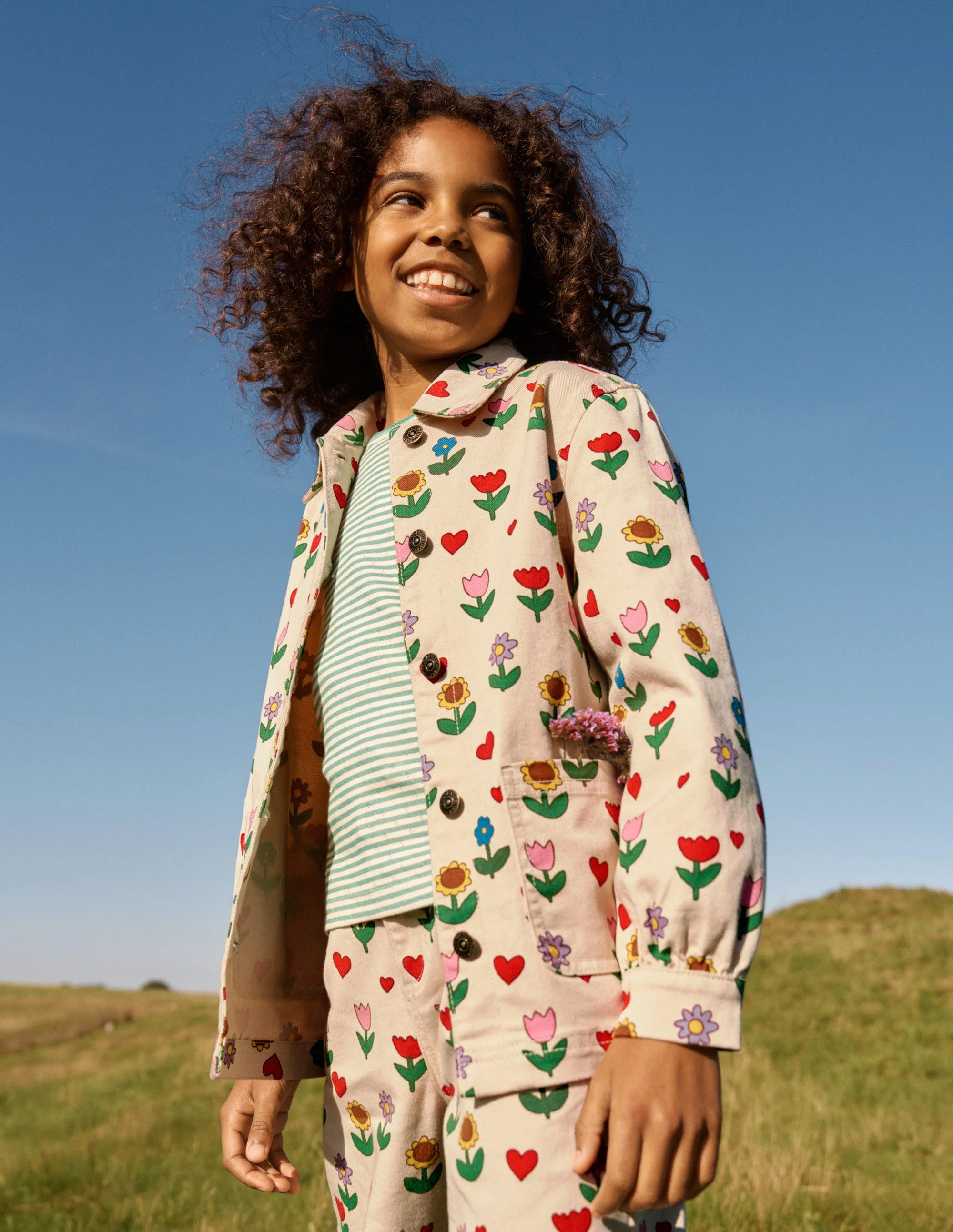 Denim Jacket-Ivory Sunflower Garden - Image 8