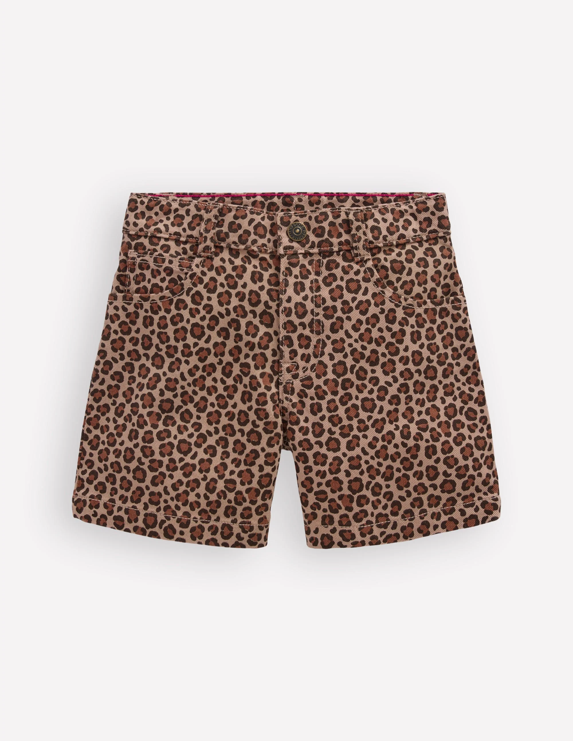 Denim Shorts-Leopard