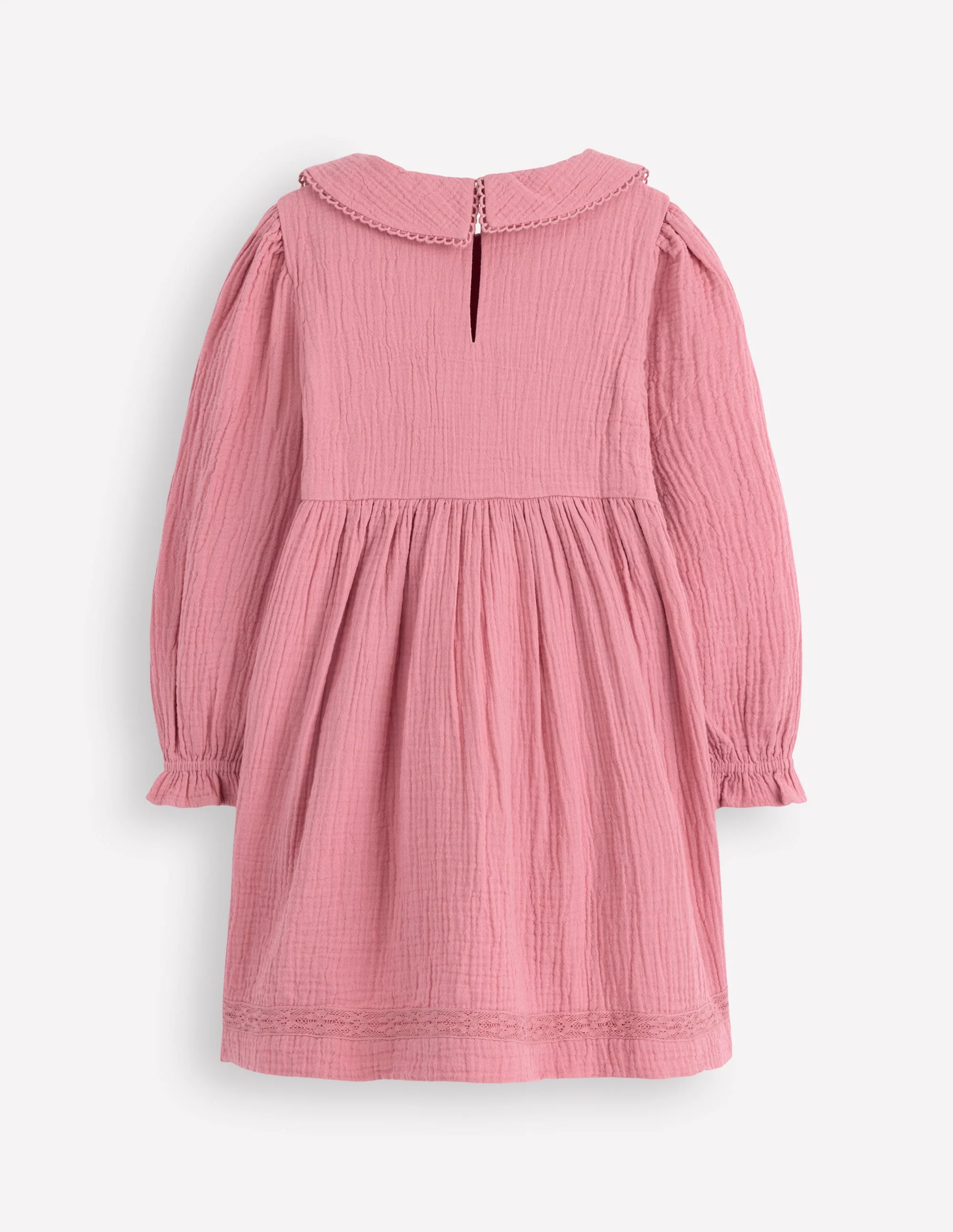 Double Cloth Collared Dress-Pink Heather - Image 2