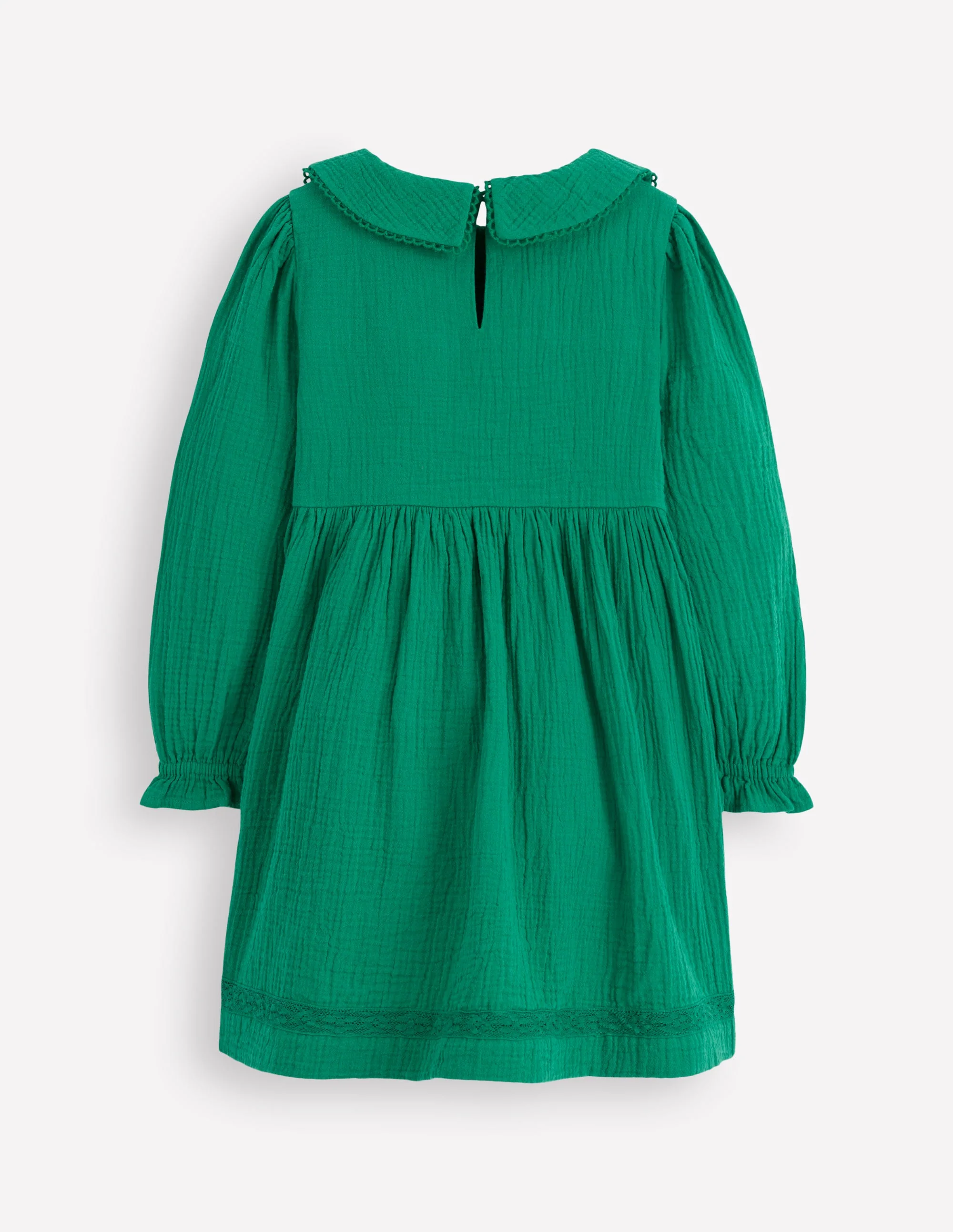 Double Cloth Collared Dress-Shady Green - Image 2