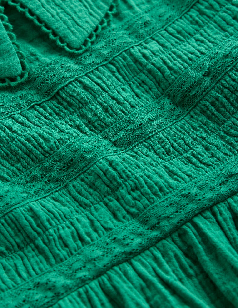 Double Cloth Collared Dress-Shady Green - Image 3