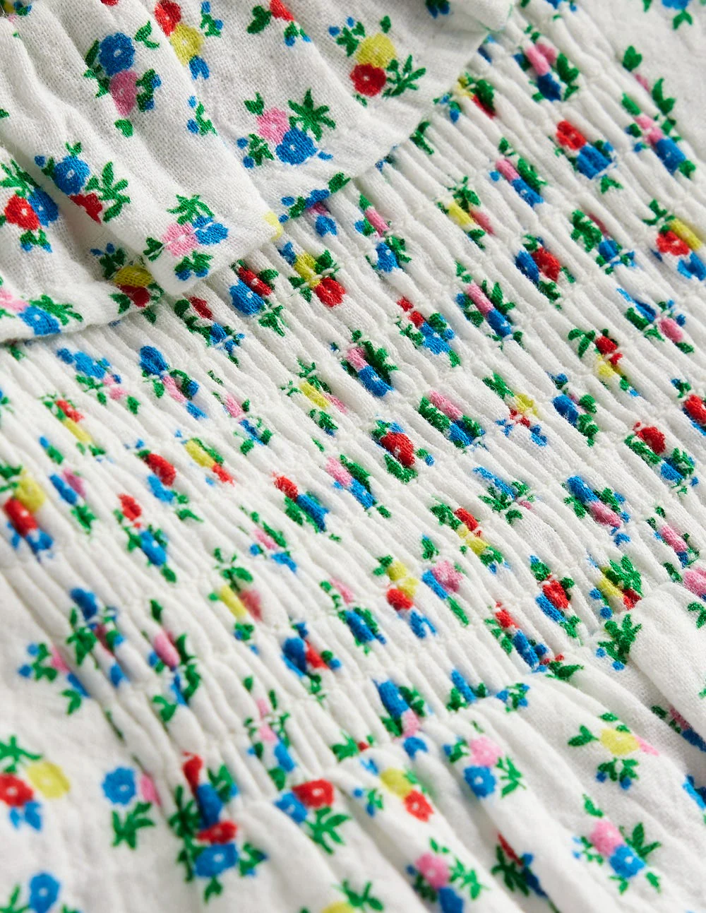 Double Cloth Printed Blouse-Soft Ivory Ditsy Floral - Image 3