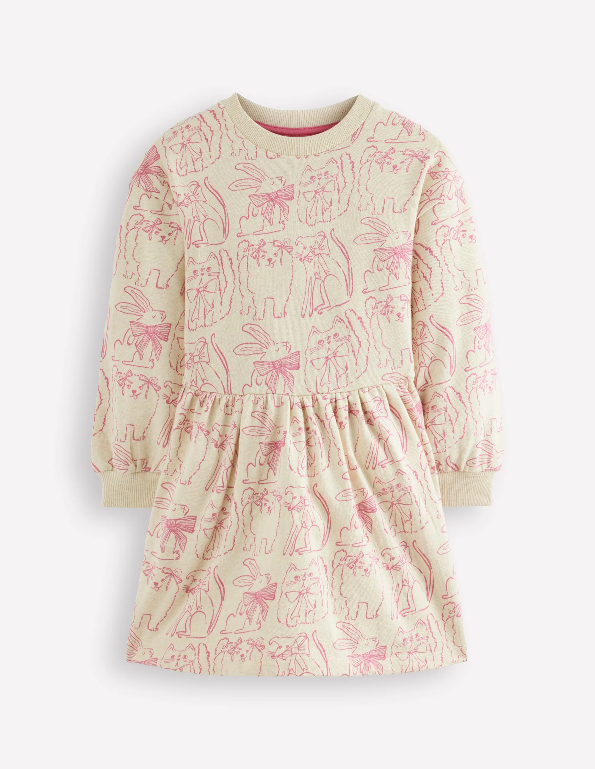 Drop Shoulder Sweat Dress-Oatmeal Marl Favourite Pets