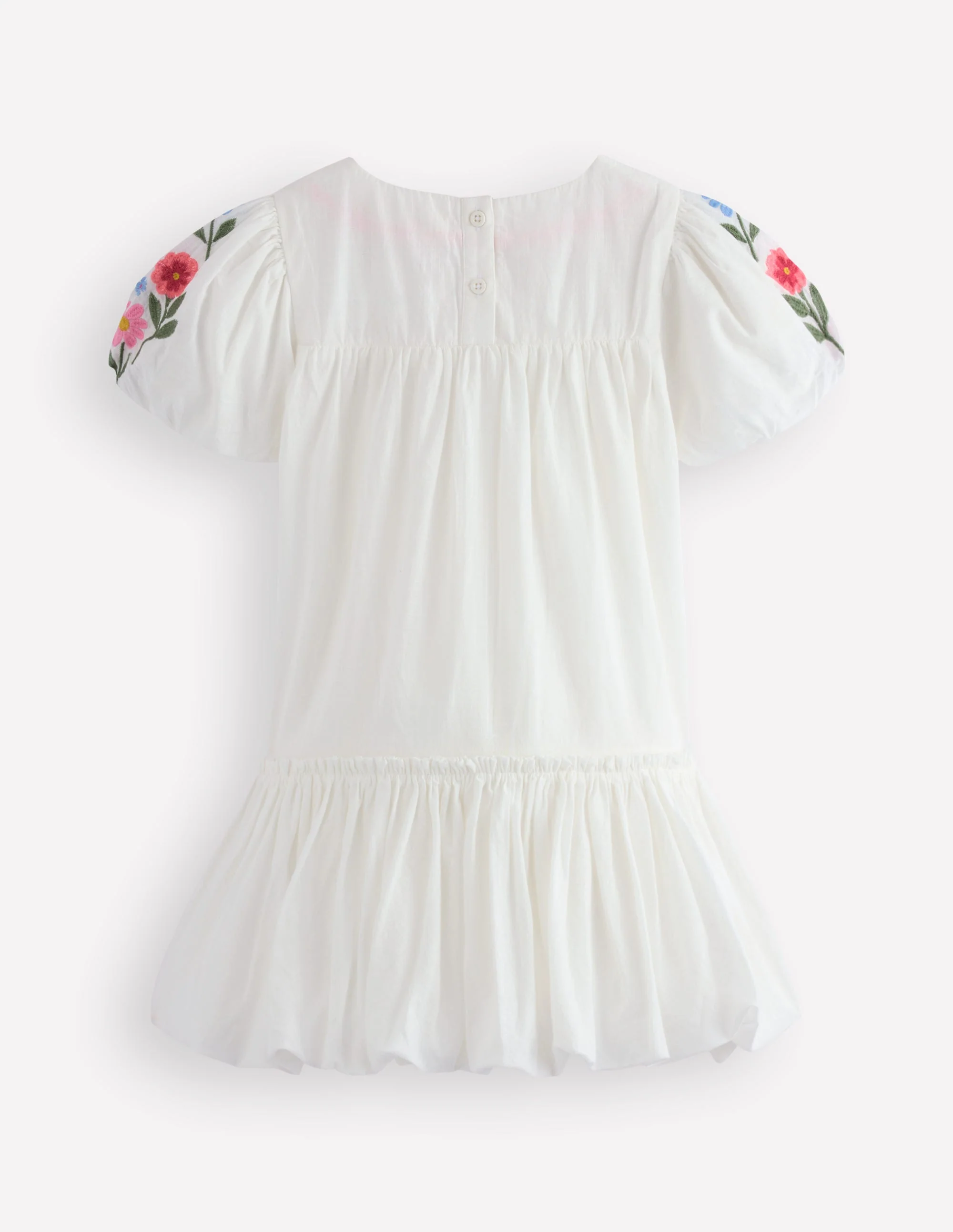 Drop Waist Bubble Dress-Soft Ivory Embroidery - Image 2