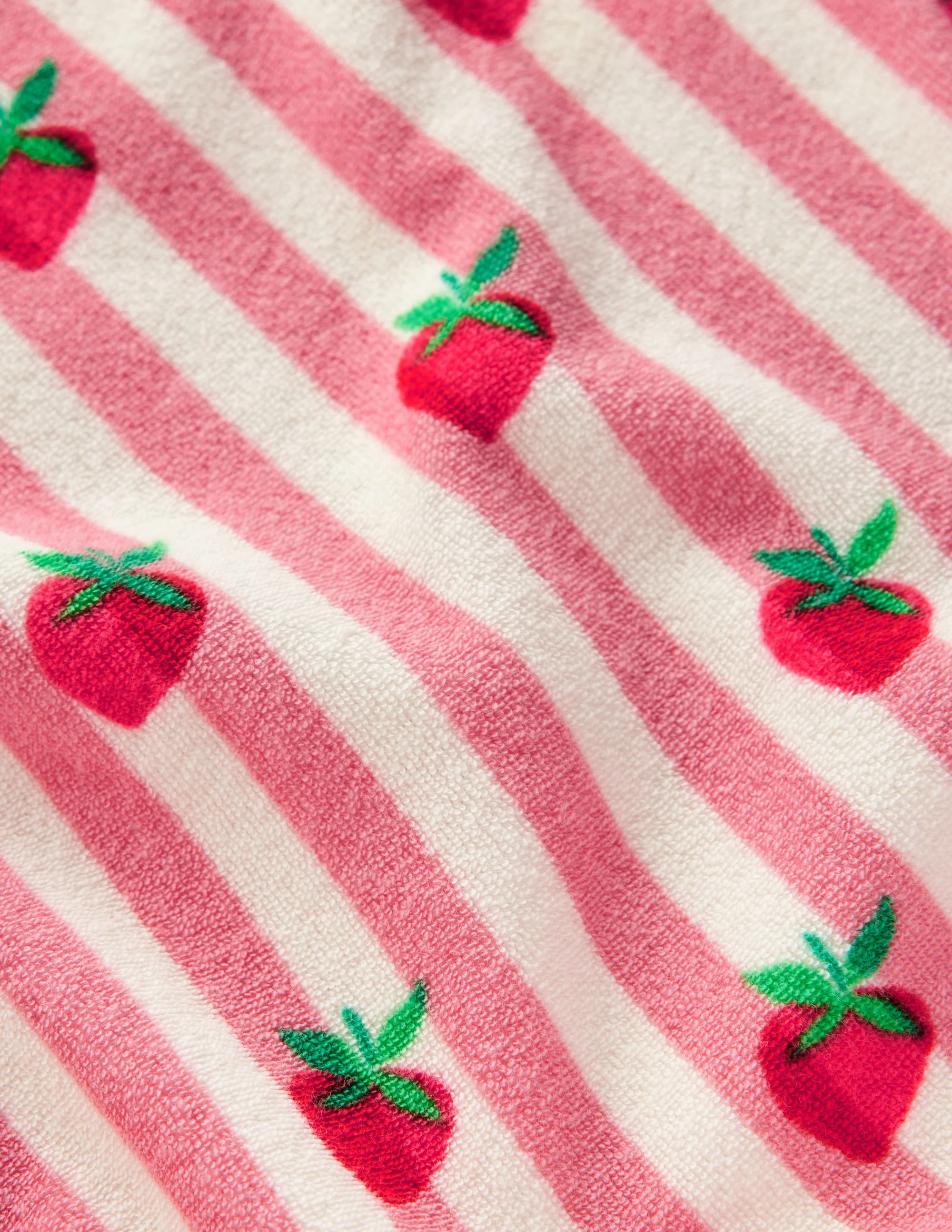 Dropped Shoulder Towelling Top-Blush Strawberry Stripe - Image 3