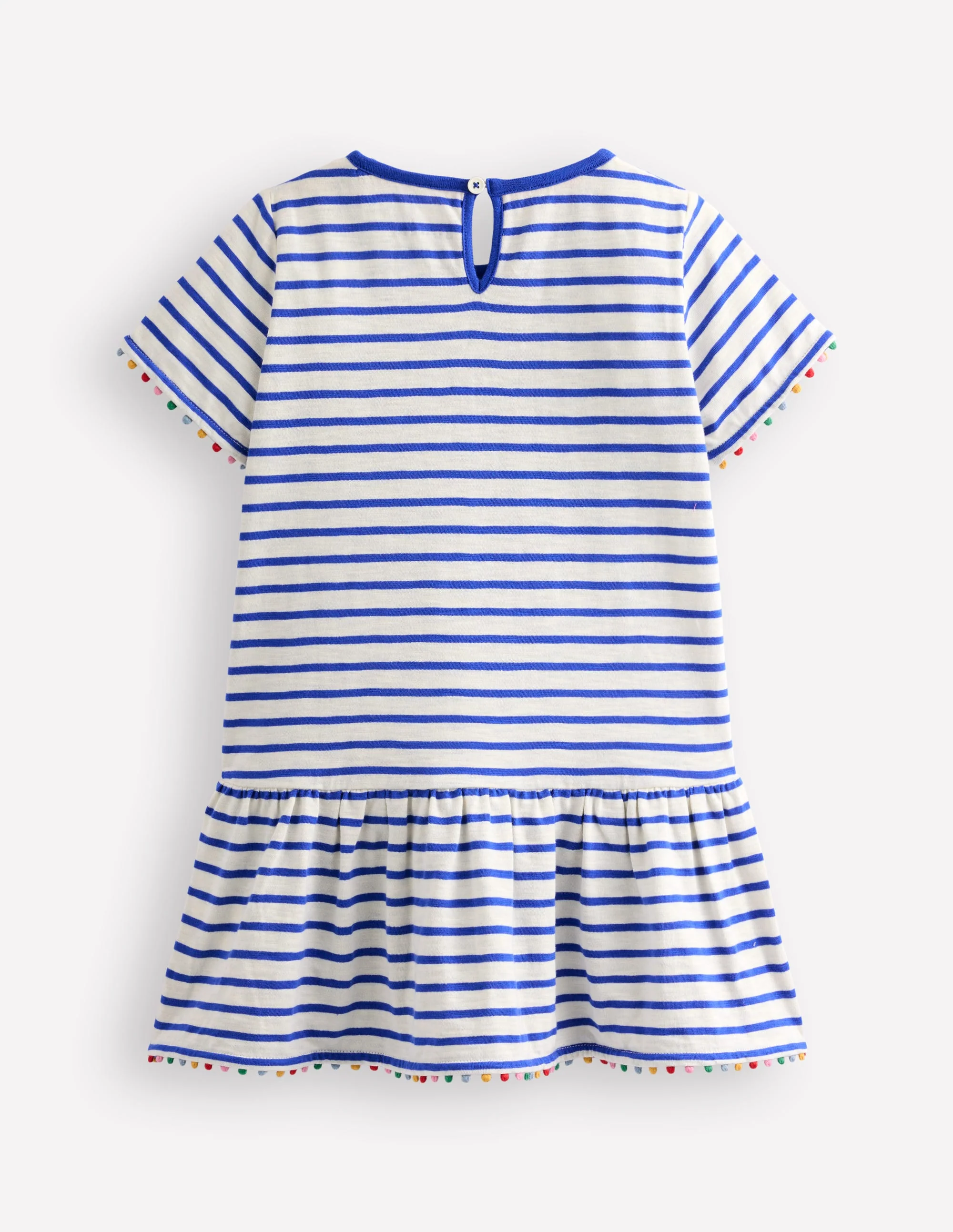 Dropped Waist Pom Tunic-Orion Blue/ Ivory - Image 2