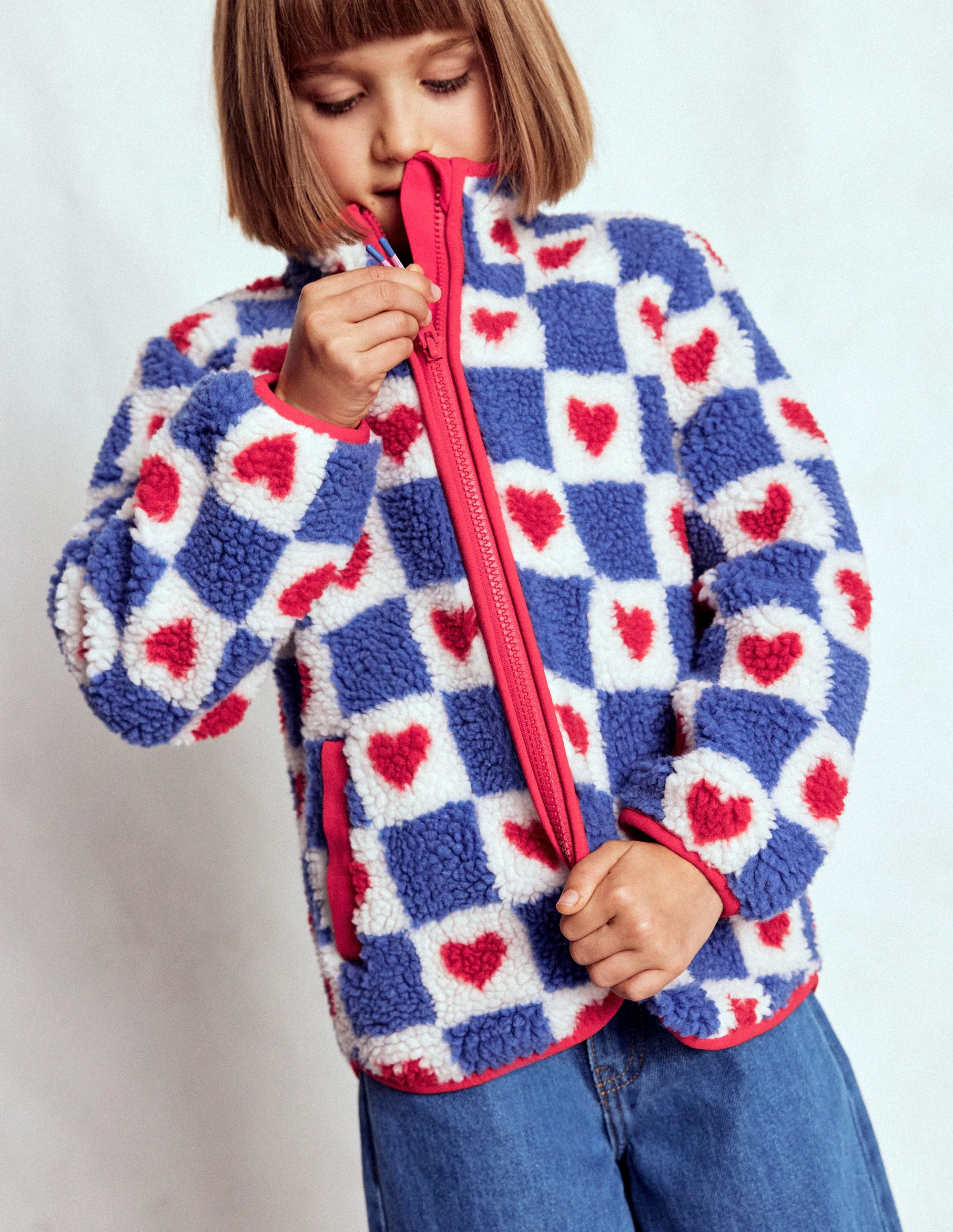 Eden Borg Zip-through Jacket-Blue Heart Stamp - Image 2
