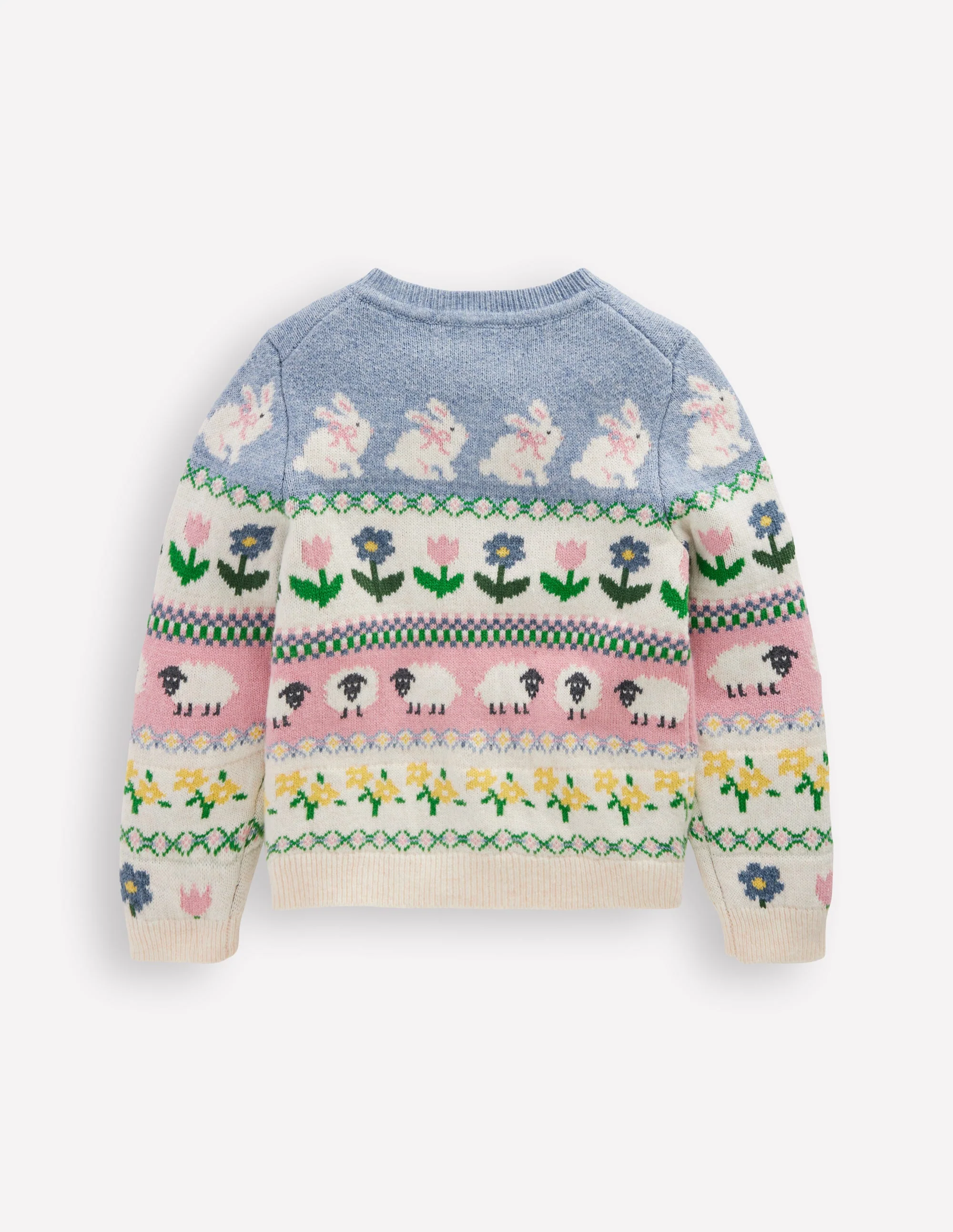 Edie Fair Isle Cardigan-Glacier Blue Bunny Fair Isle - Image 3