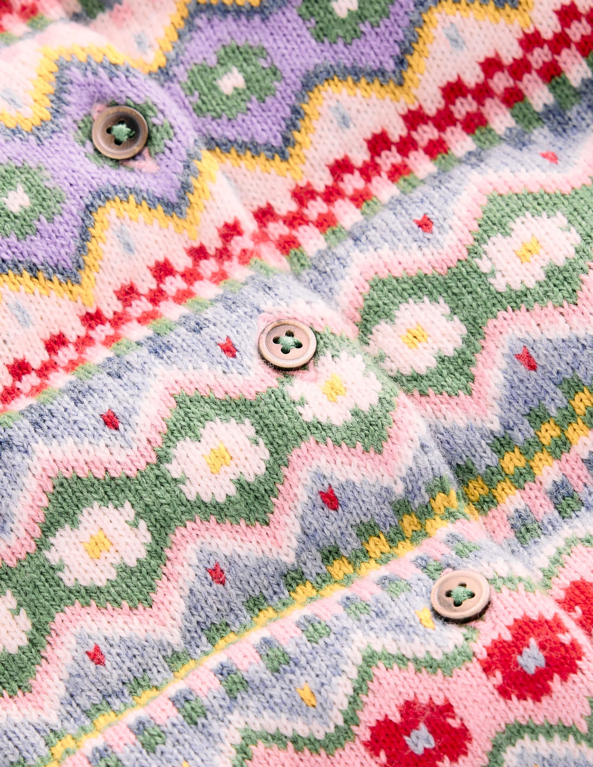 Edie Fair Isle Cardigan-Glacier Blue Pretty Flowers - Image 3