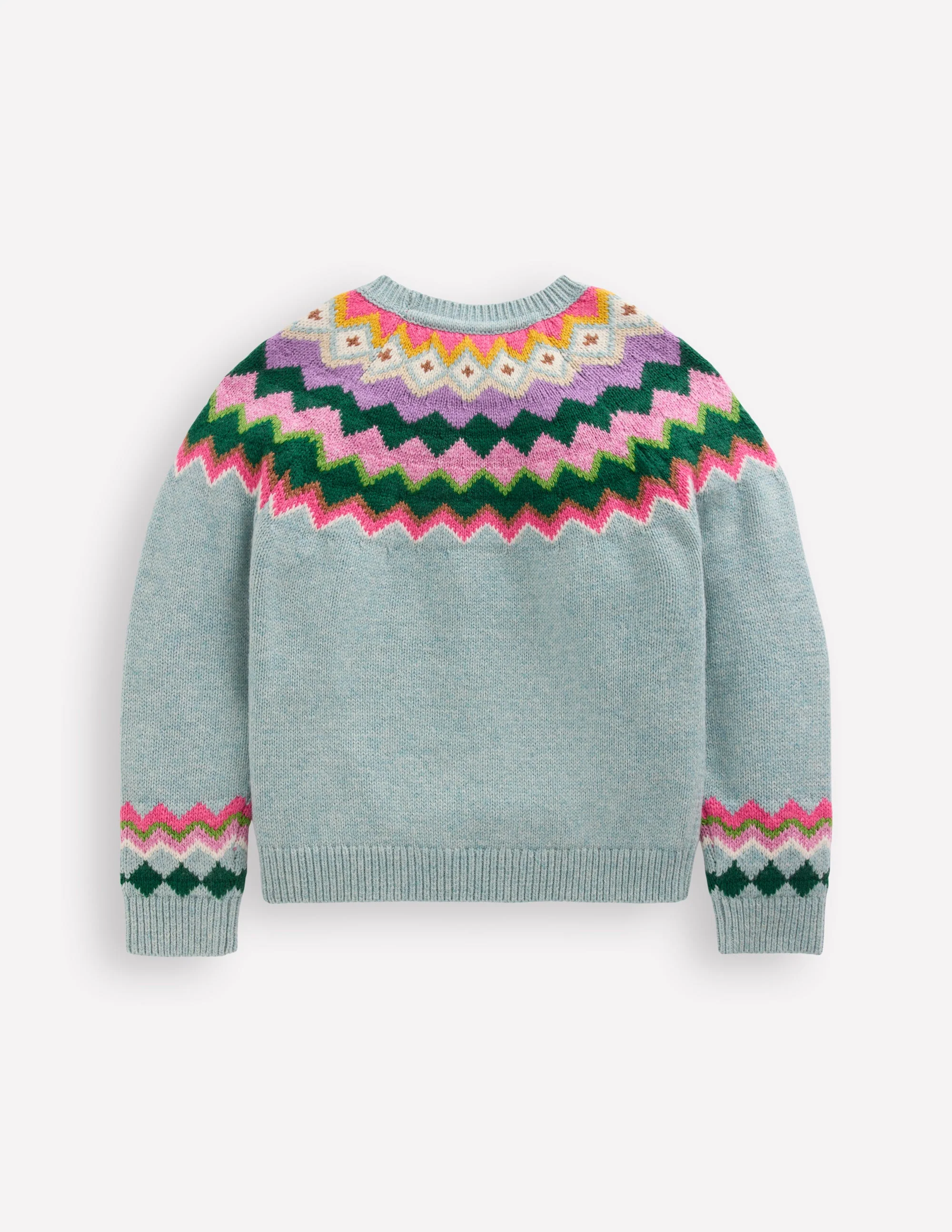 Eleanor Fair Isle Jumper-Sea Mist Blue Fair Isle - Image 4