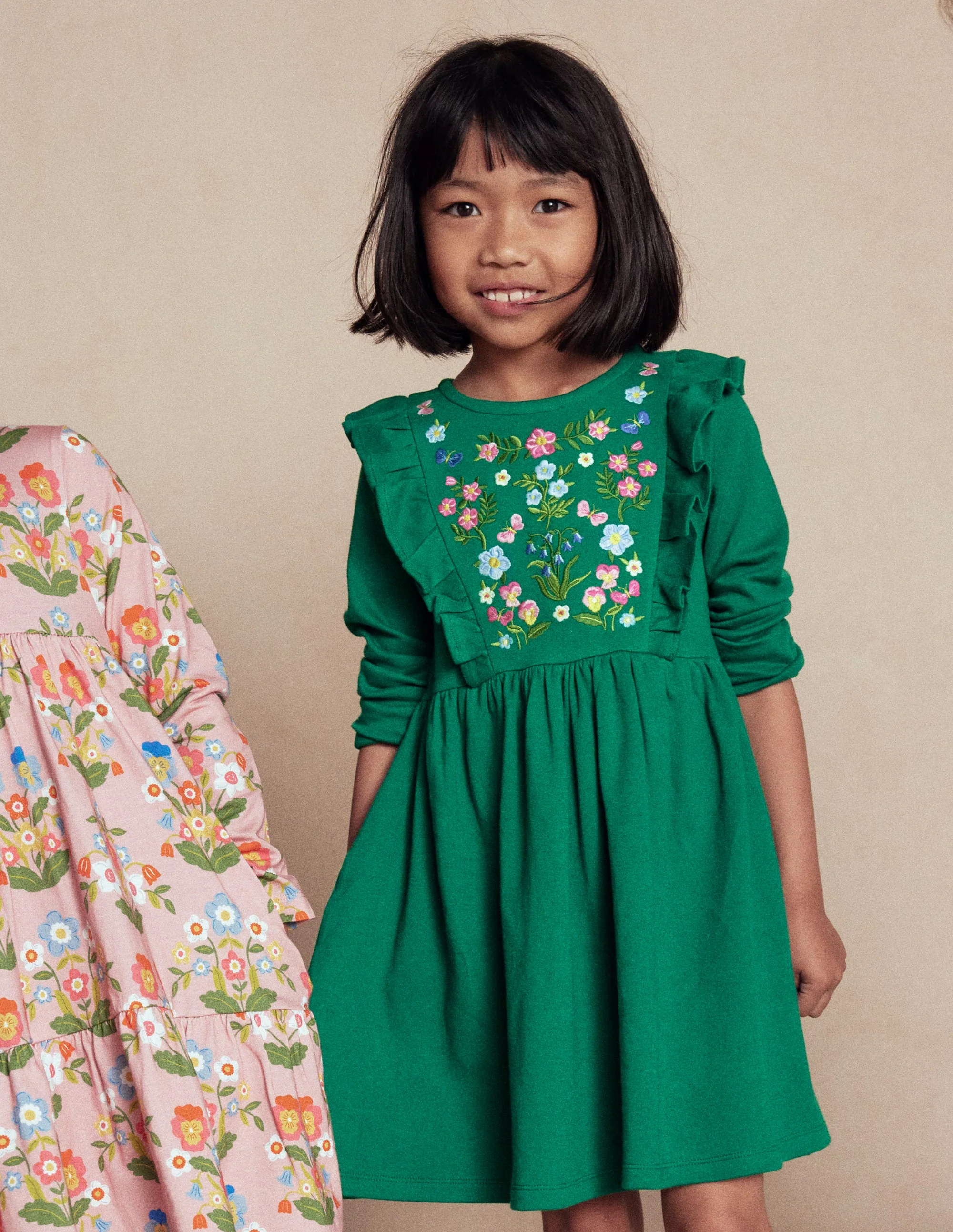 Embroidered Bodice Dress-Jewel Green - Image 4