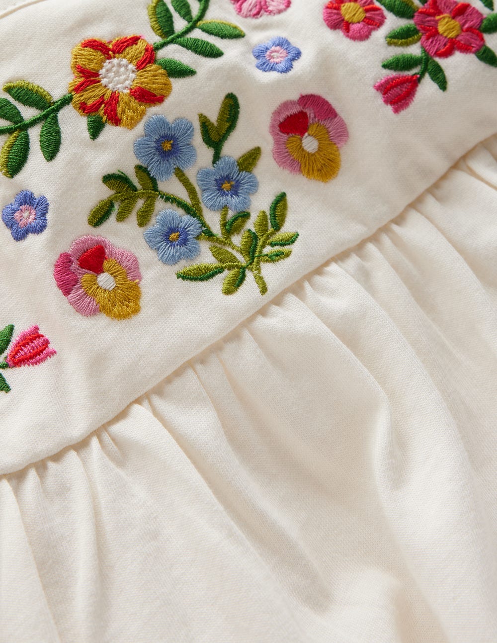 Embroidered Jersey Yoke Top-Soft Ivory Embroidery - Image 3