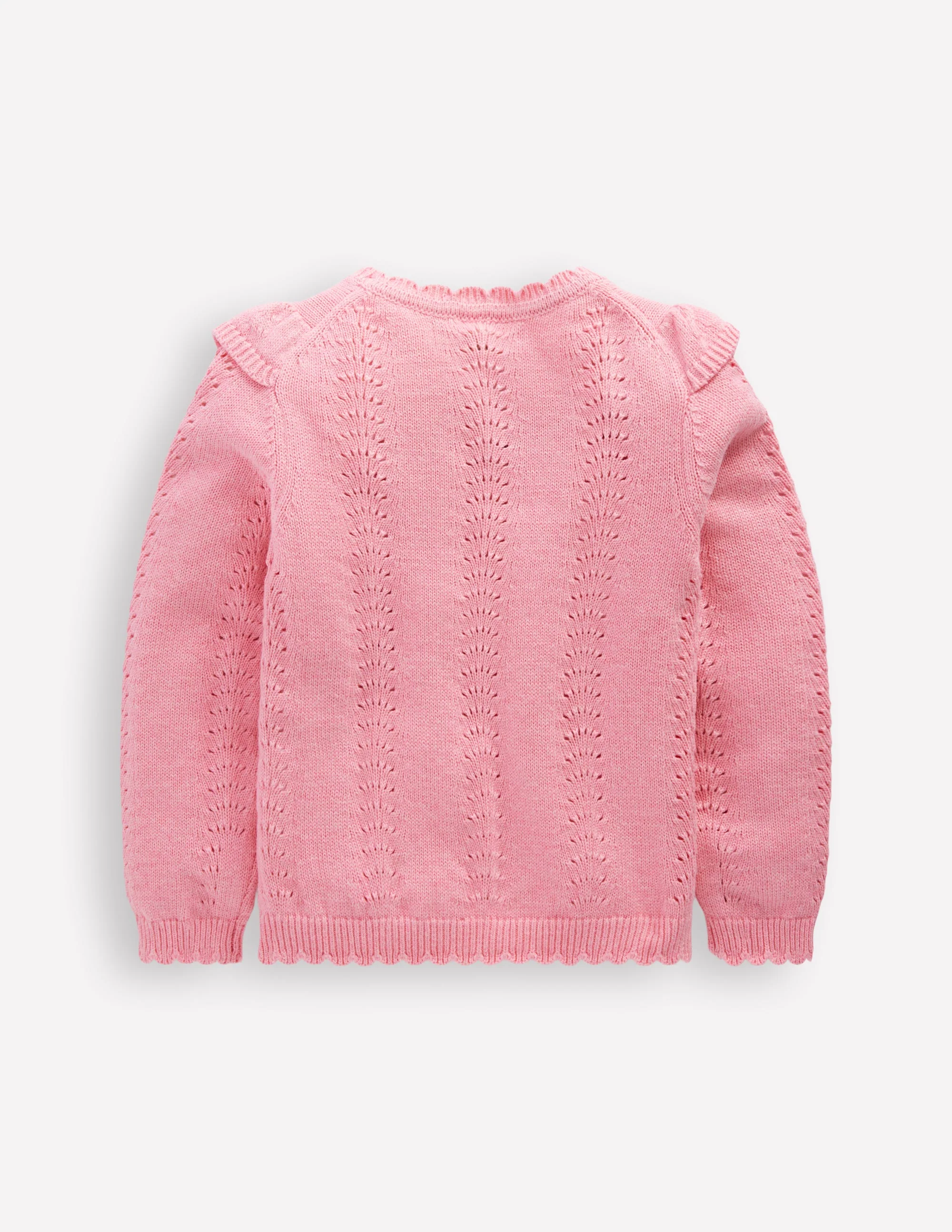 Embroidered Pointelle Jumper-Formica Pink Marl - Image 4