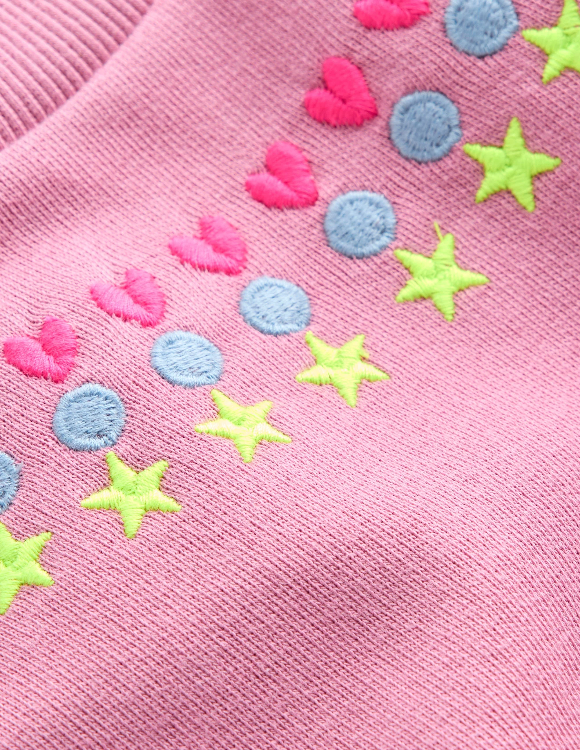 Embroidered Sweatshirt-Pink haze Embroidery - Image 3