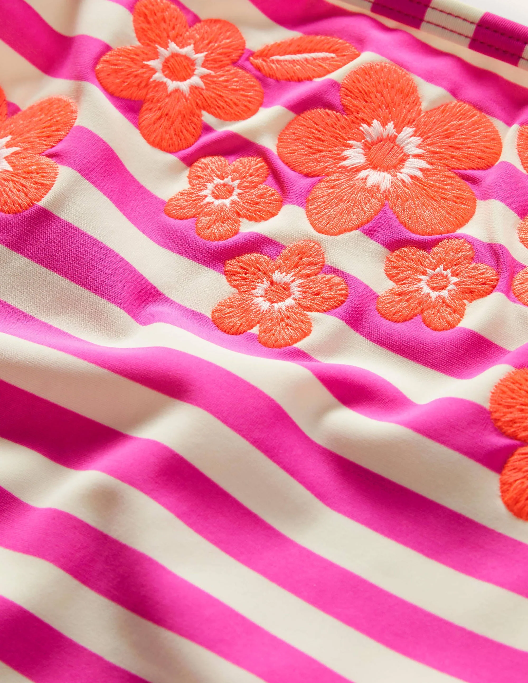 Embroidered Swimsuit-Pop Pansy Pink Stripe - Image 3